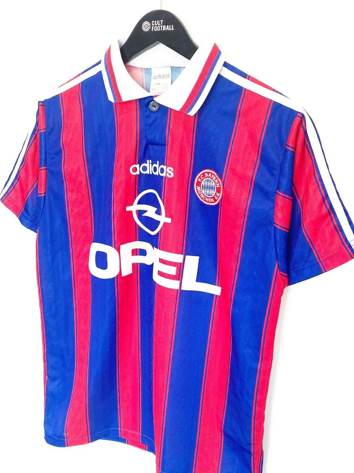 Cult Football 1995/97 SCHOLL #7 Bayern Munich Vintage Adidas Home Football Shirt (S) Germany