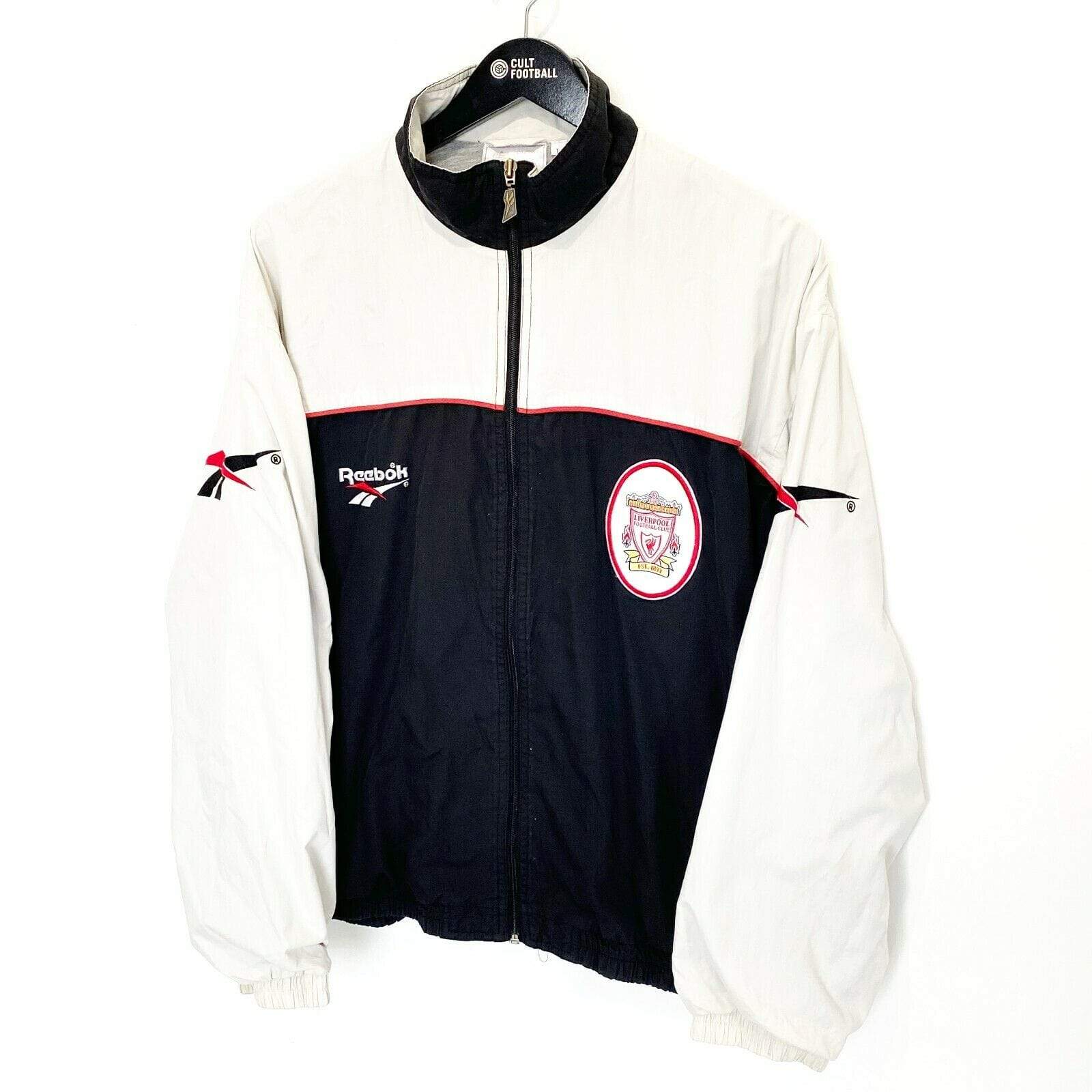 Liverpool 1996/97 LIVERPOOL Vintage Reebok Football Track Top Jacket (L) Fowler McManaman