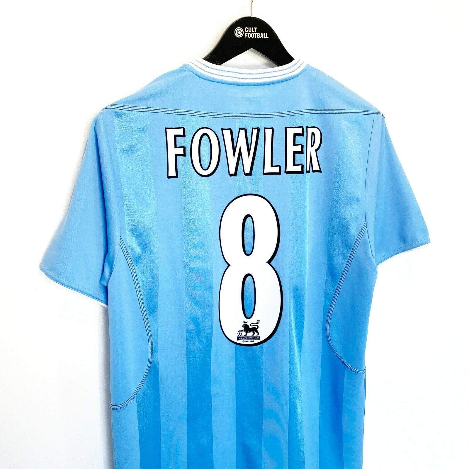 Manchester City 2003/04 FOWLER #8 Manchester City Vintage Reebok Football Shirt Jersey (S)