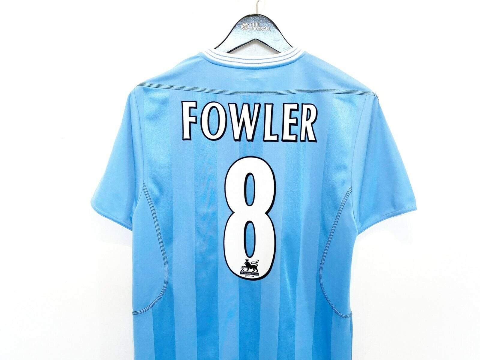 Manchester City 2003/04 FOWLER #8 Manchester City Vintage Reebok Football Shirt Jersey (S)