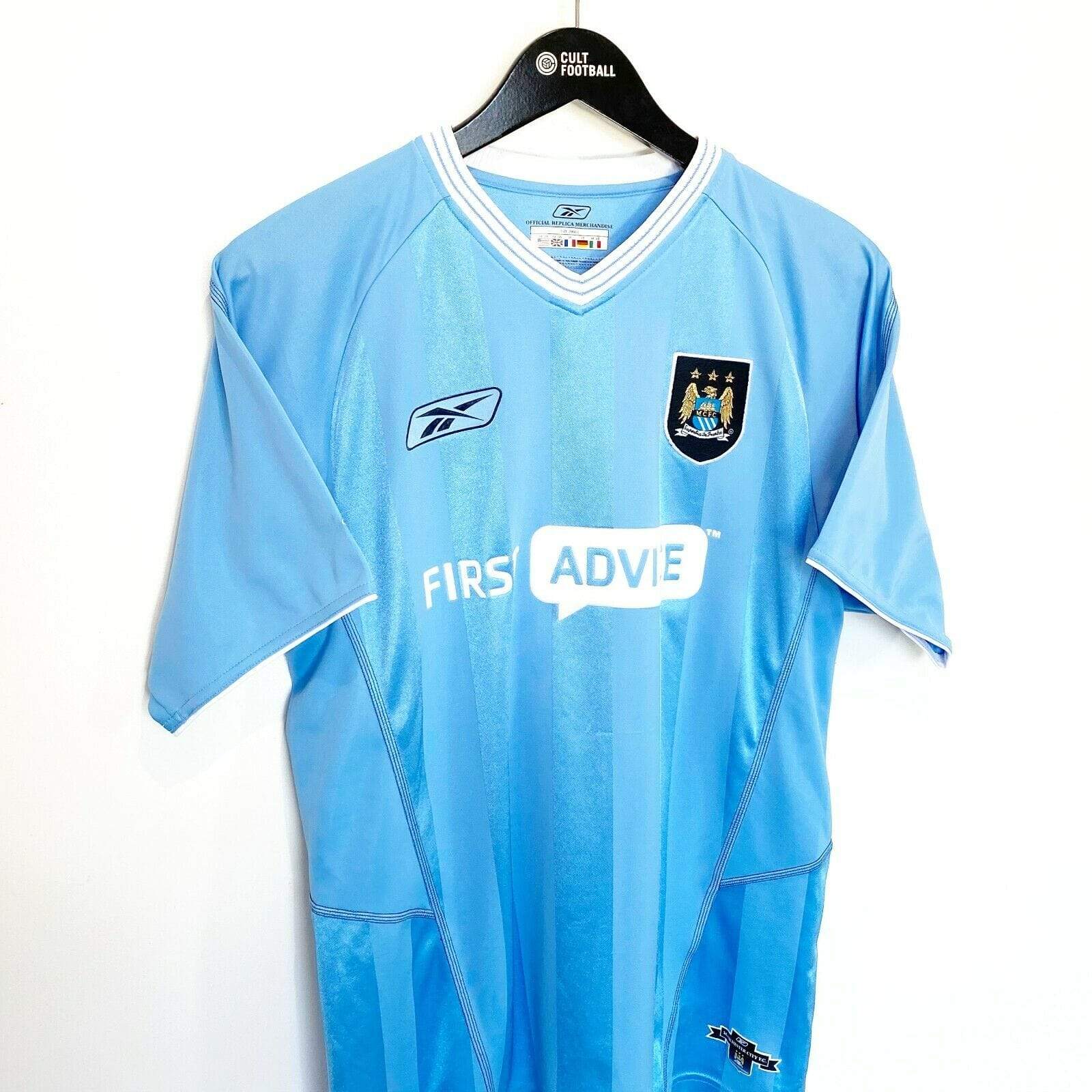 Manchester City 2003/04 FOWLER #8 Manchester City Vintage Reebok Football Shirt Jersey (S)