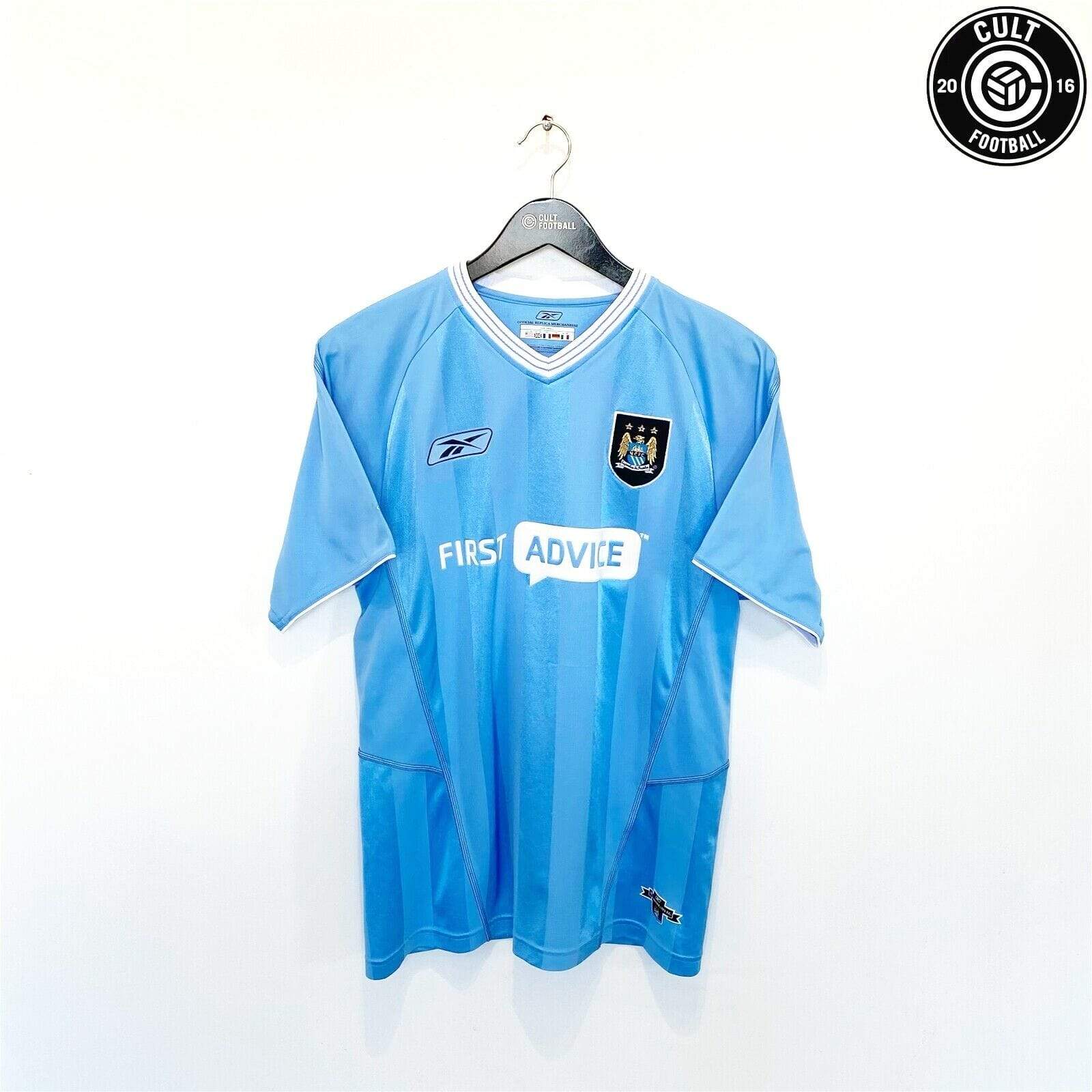 Manchester City 2003/04 FOWLER #8 Manchester City Vintage Reebok Football Shirt Jersey (S)