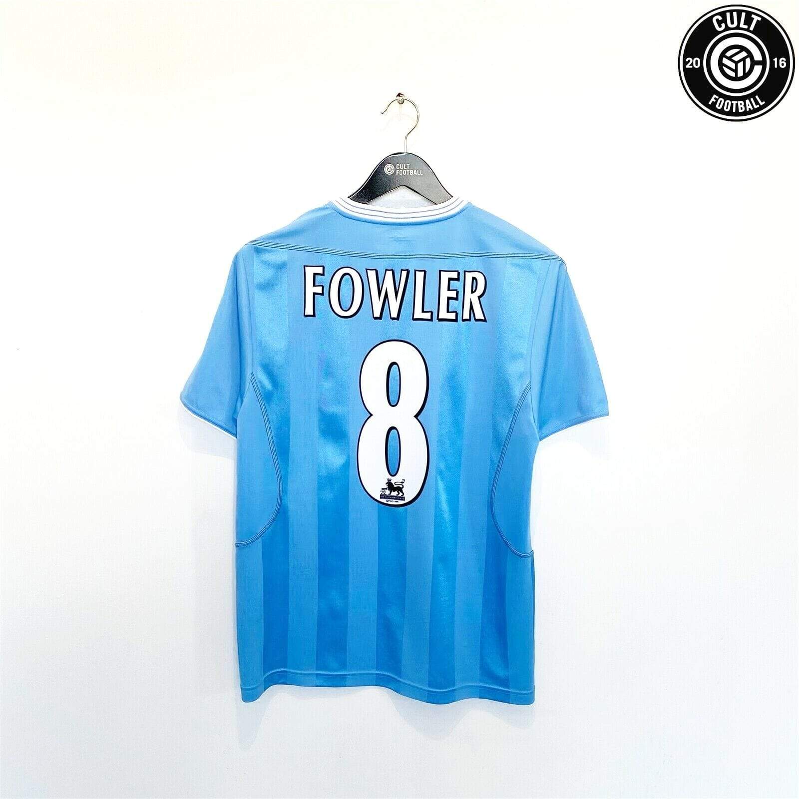 Manchester City 2003/04 FOWLER #8 Manchester City Vintage Reebok Football Shirt Jersey (S)