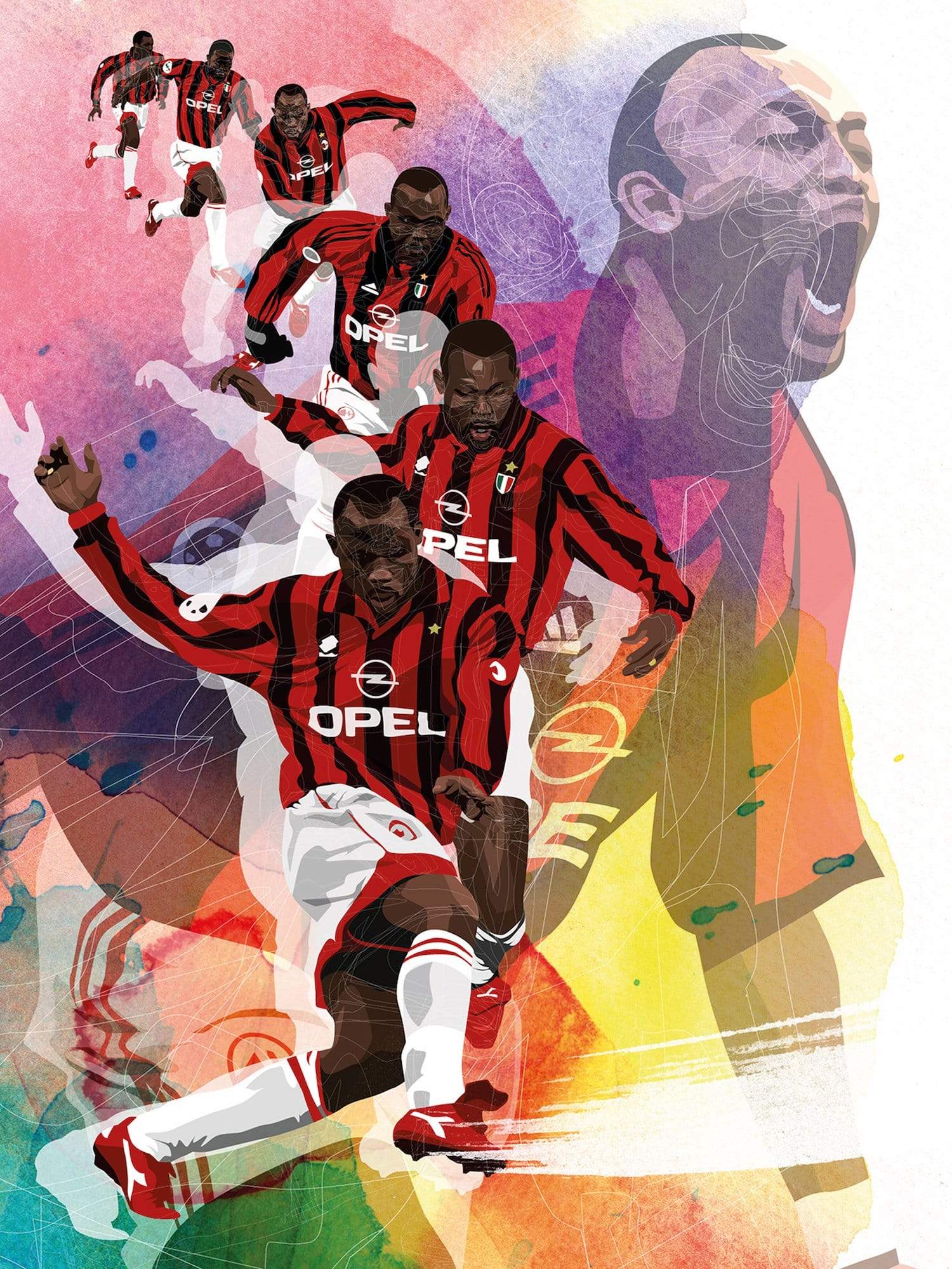 George Weah x AC Milan A3 print - Football Shirt Collective