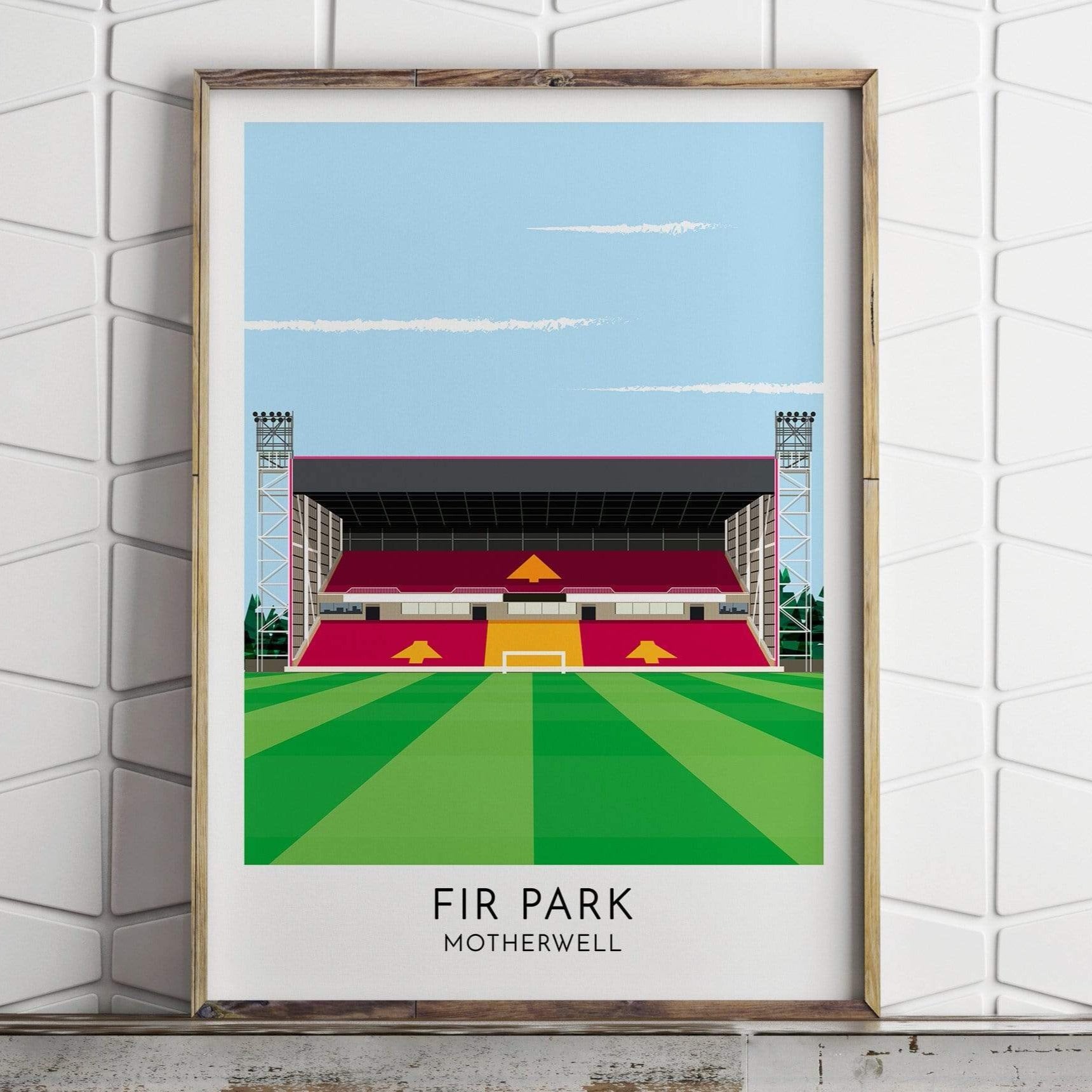 Turf Football Art Motherwell - Fir Park - Contemporary Stadium Print