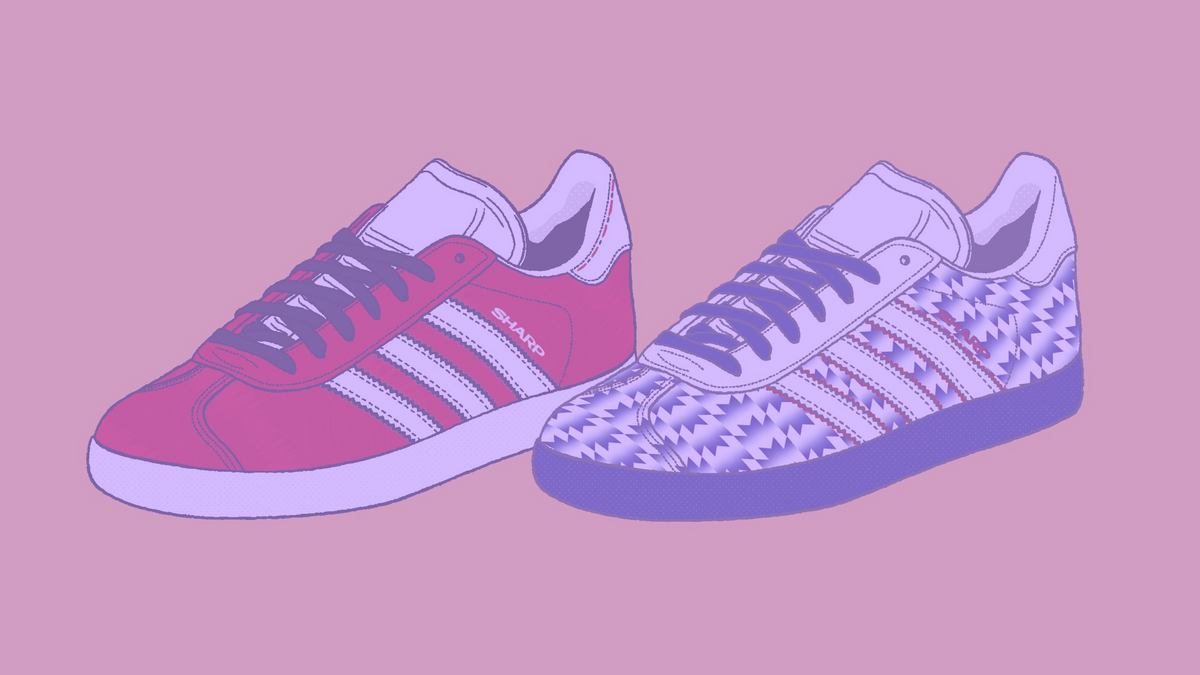 Classic Manchester United and Dortmund shirts reimagined as trainers