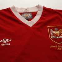 1956/57 Champions Manchester United Retro Umbro Home Football Shirt (L)