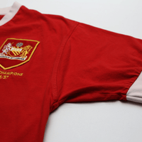 1956/57 Champions Manchester United Retro Umbro Home Football Shirt (L)