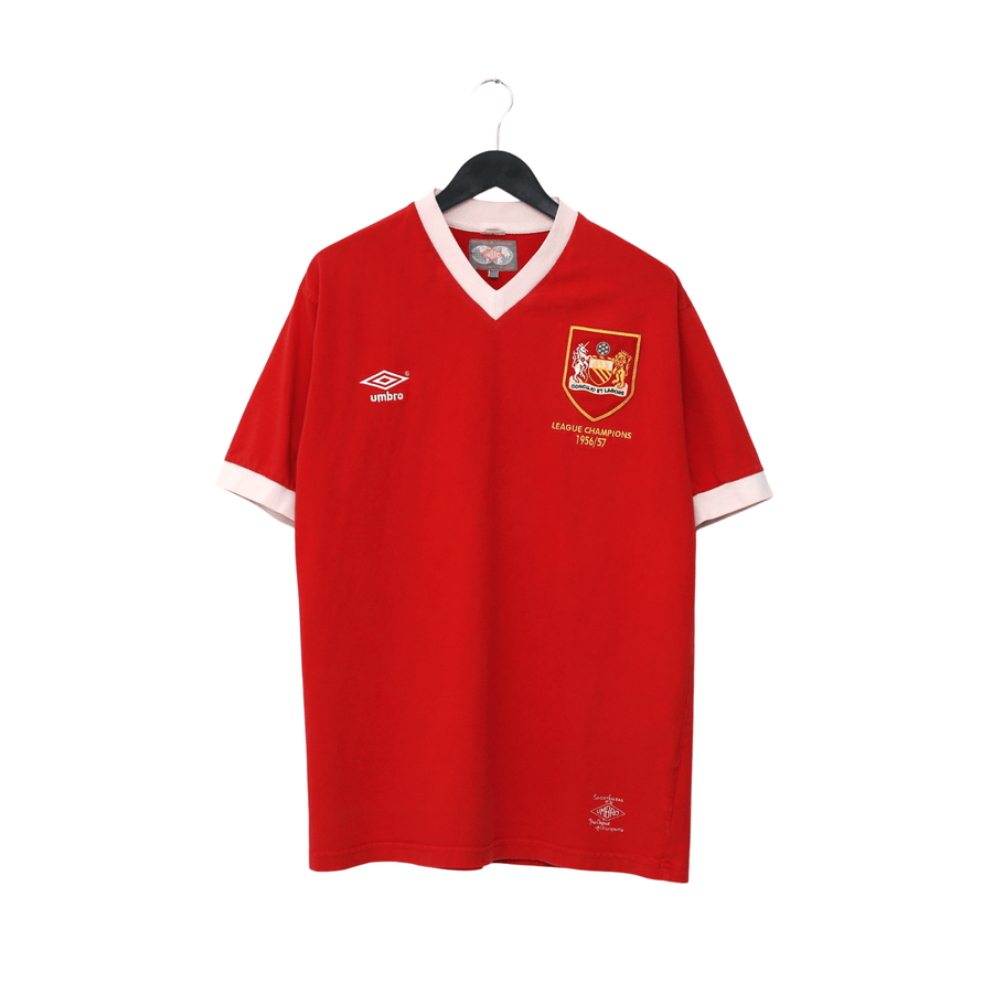 1956/57 Champions Manchester United Retro Umbro Home Football Shirt (L)