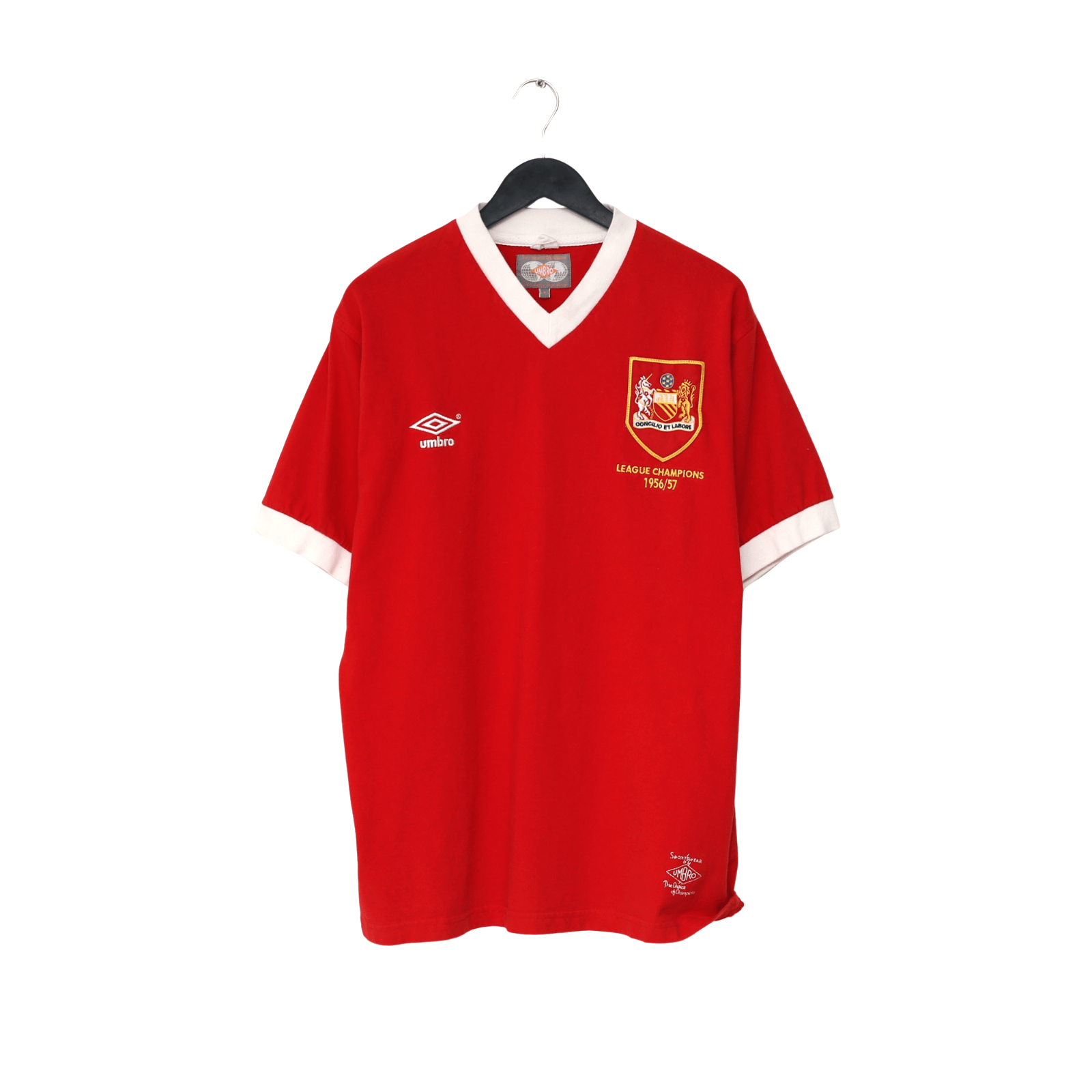 1956/57 Champions Manchester United Retro Umbro Home Football Shirt (M)