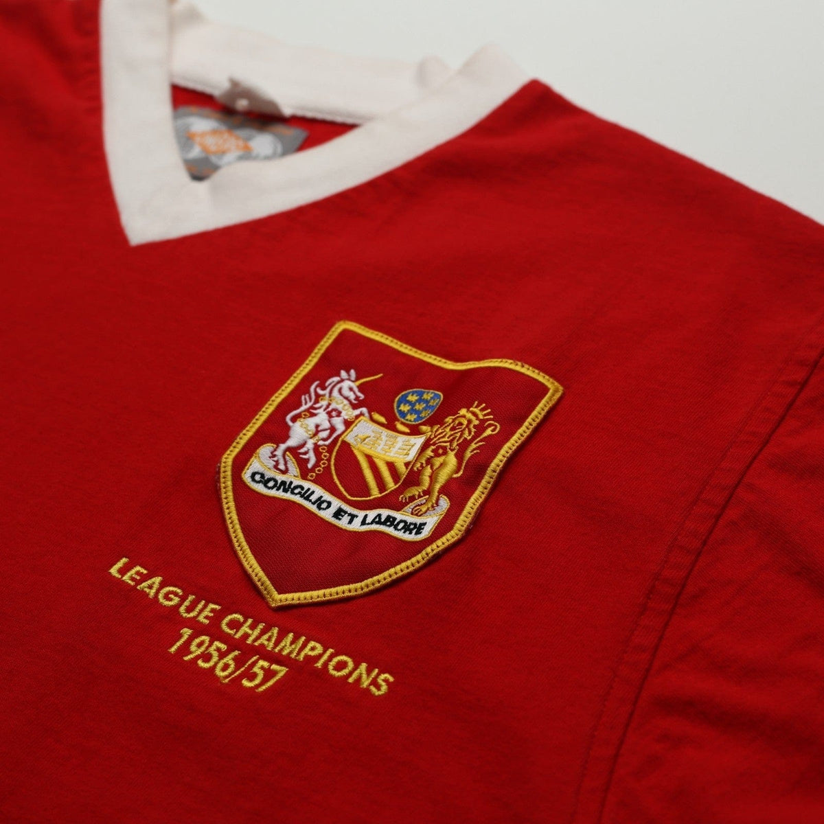 1956/57 Champions Manchester United Retro Umbro Home Football Shirt (M)