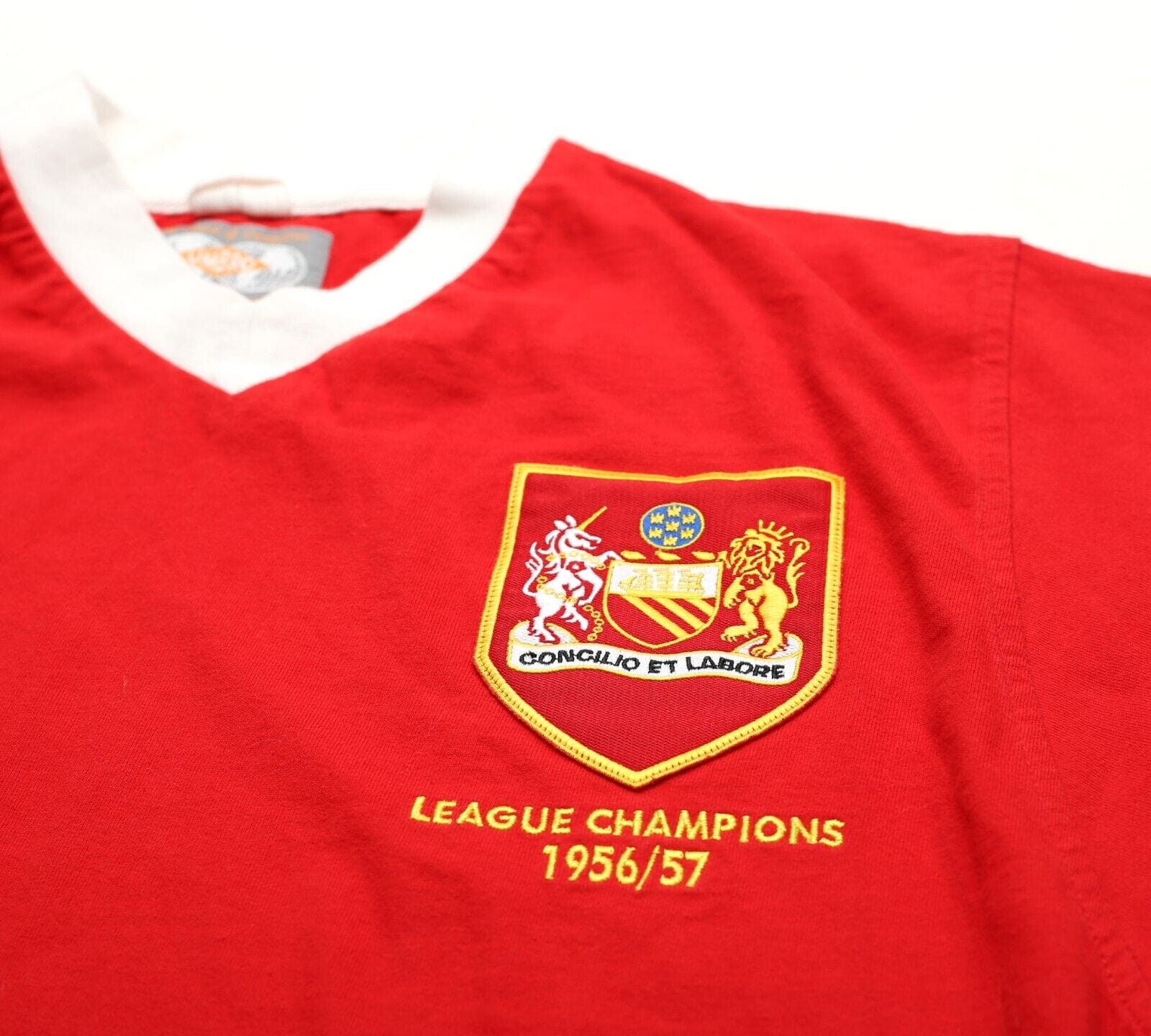 1956/57 Champions MANCHESTER UNITED Retro Umbro Home Football Shirt (S/M)
