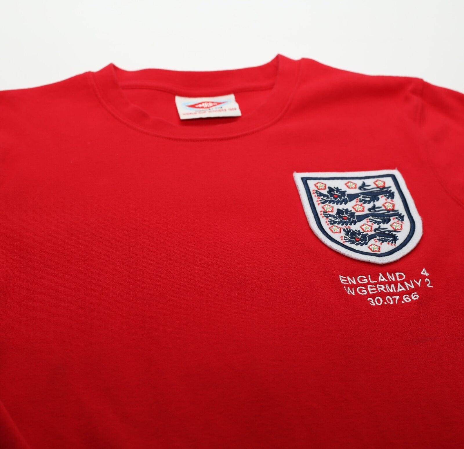 1966 Bobby MOORE #6 England Vintage Umbro Away LS Football Shirt (M) West Ham