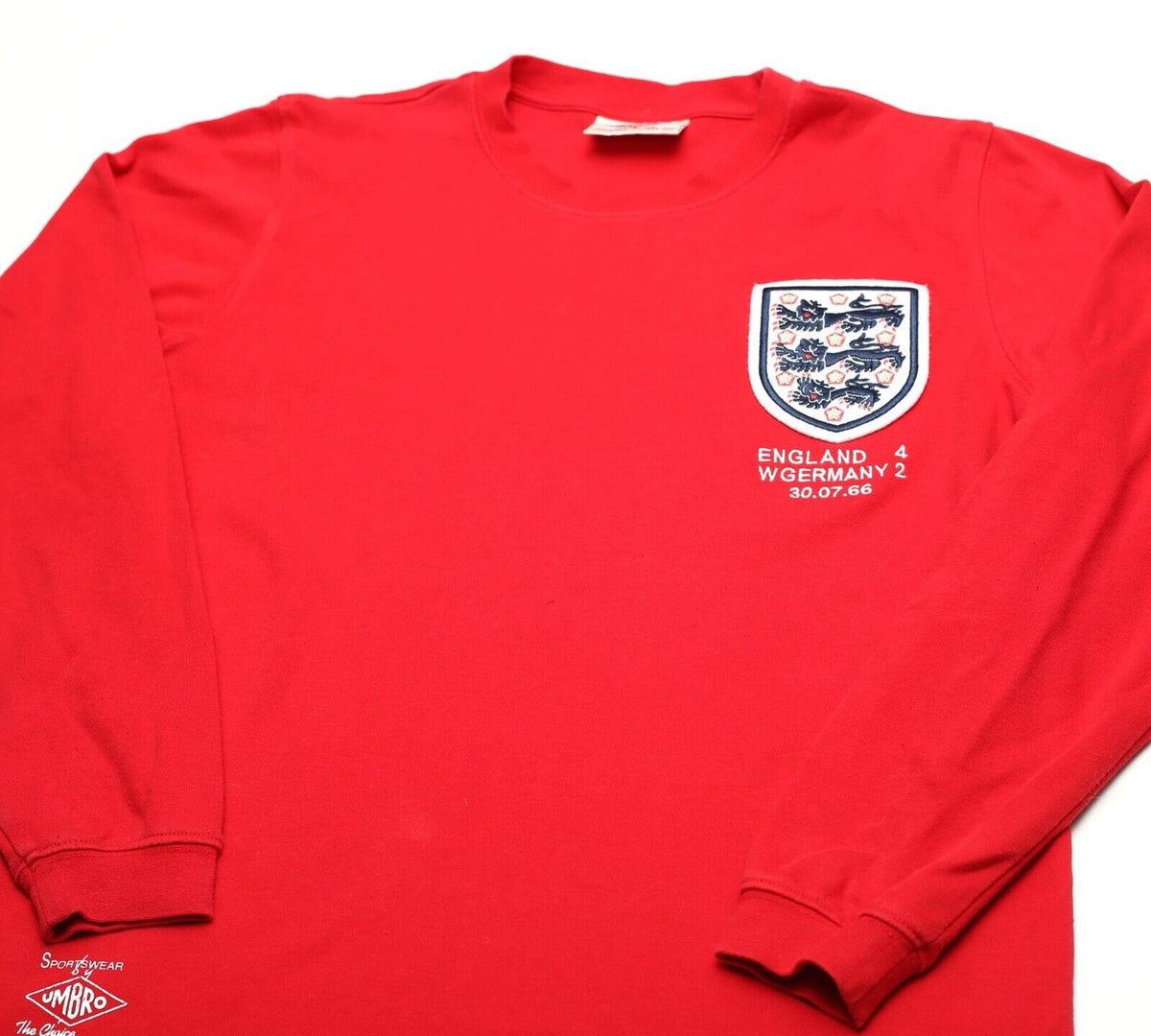 1966 Bobby MOORE #6 England Vintage Umbro Away LS Football Shirt (M) West Ham