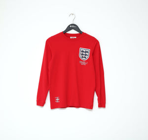 1966 Bobby MOORE #6 England Vintage Umbro Away LS Football Shirt (S) West Ham