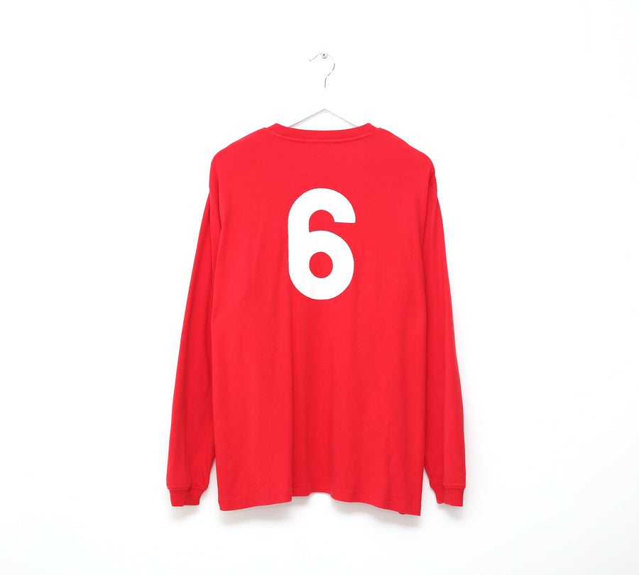 1966 Bobby MOORE #6 England Vintage Umbro Away LS Football Shirt (XL) West Ham