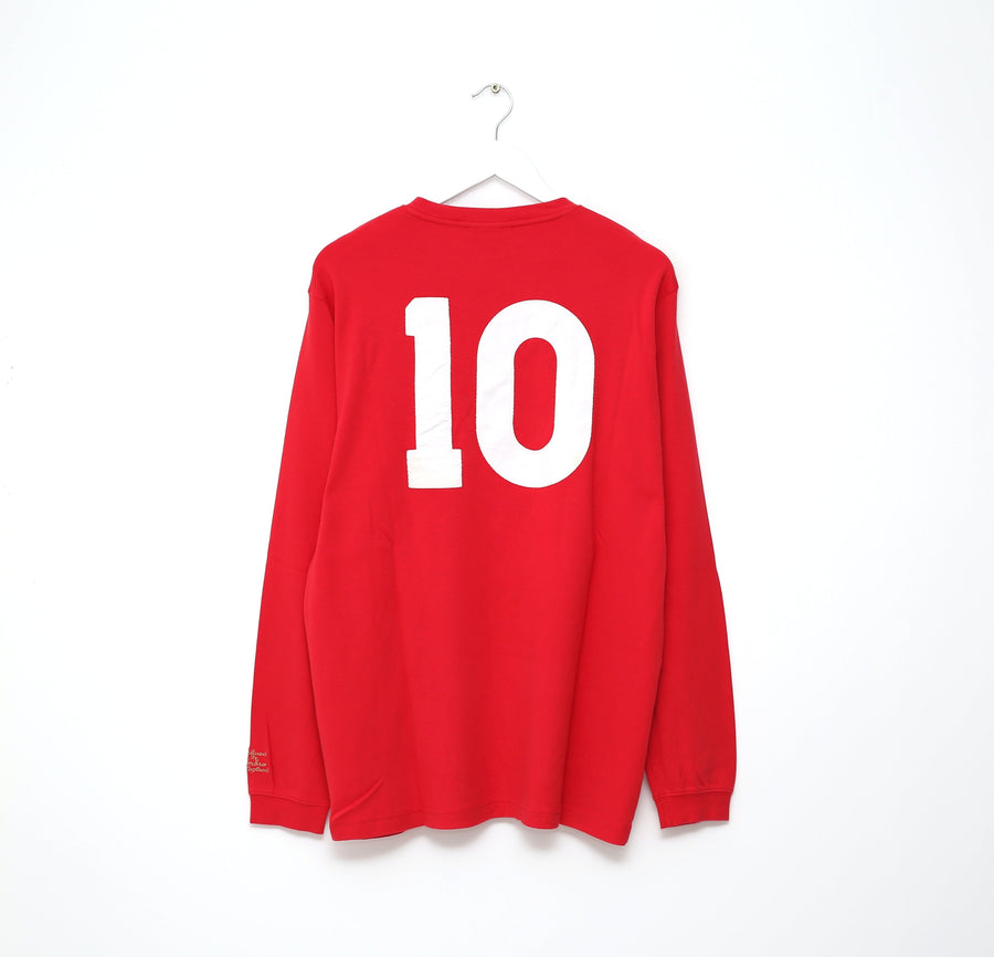1966 HURST #10 England Vintage Retro Umbro Away LS Football Shirt (XXL) West Ham