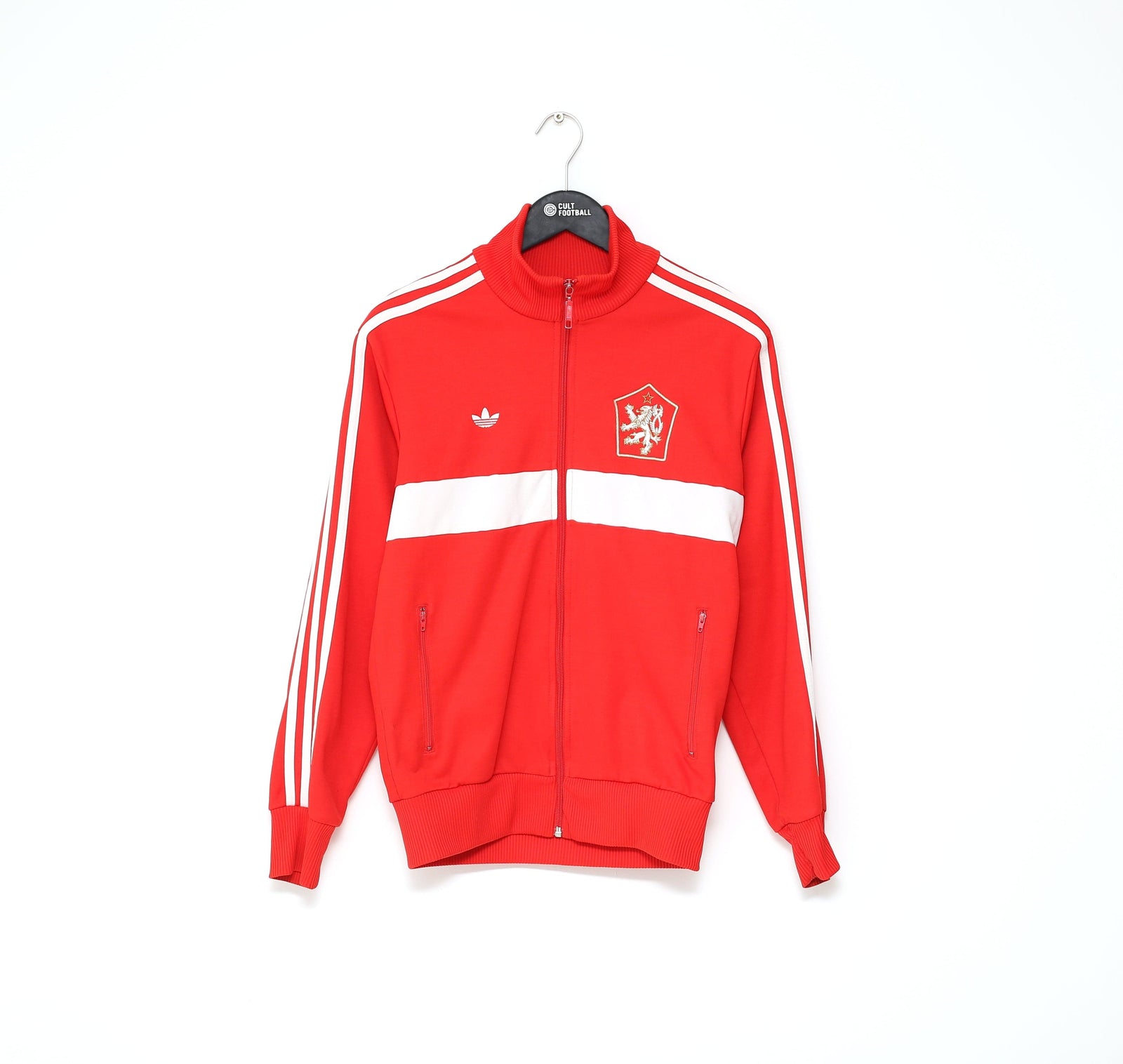 1980's Style CZECHOSLOVAKIA adidas Originals Retro Football Jacket Track Top (S)