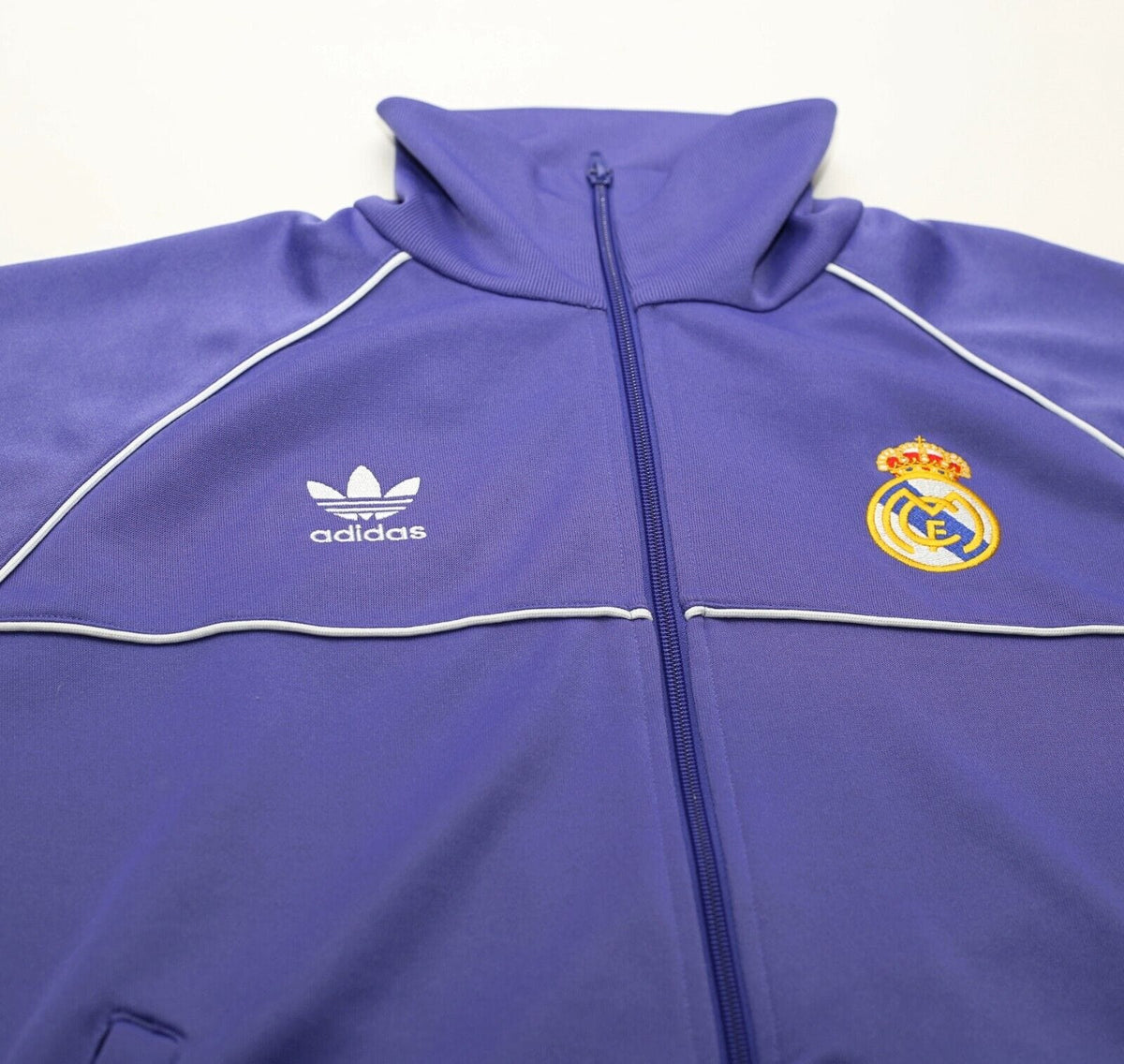 1980's Style REAL MADRID adidas Originals Football Jacket Track Top (L)