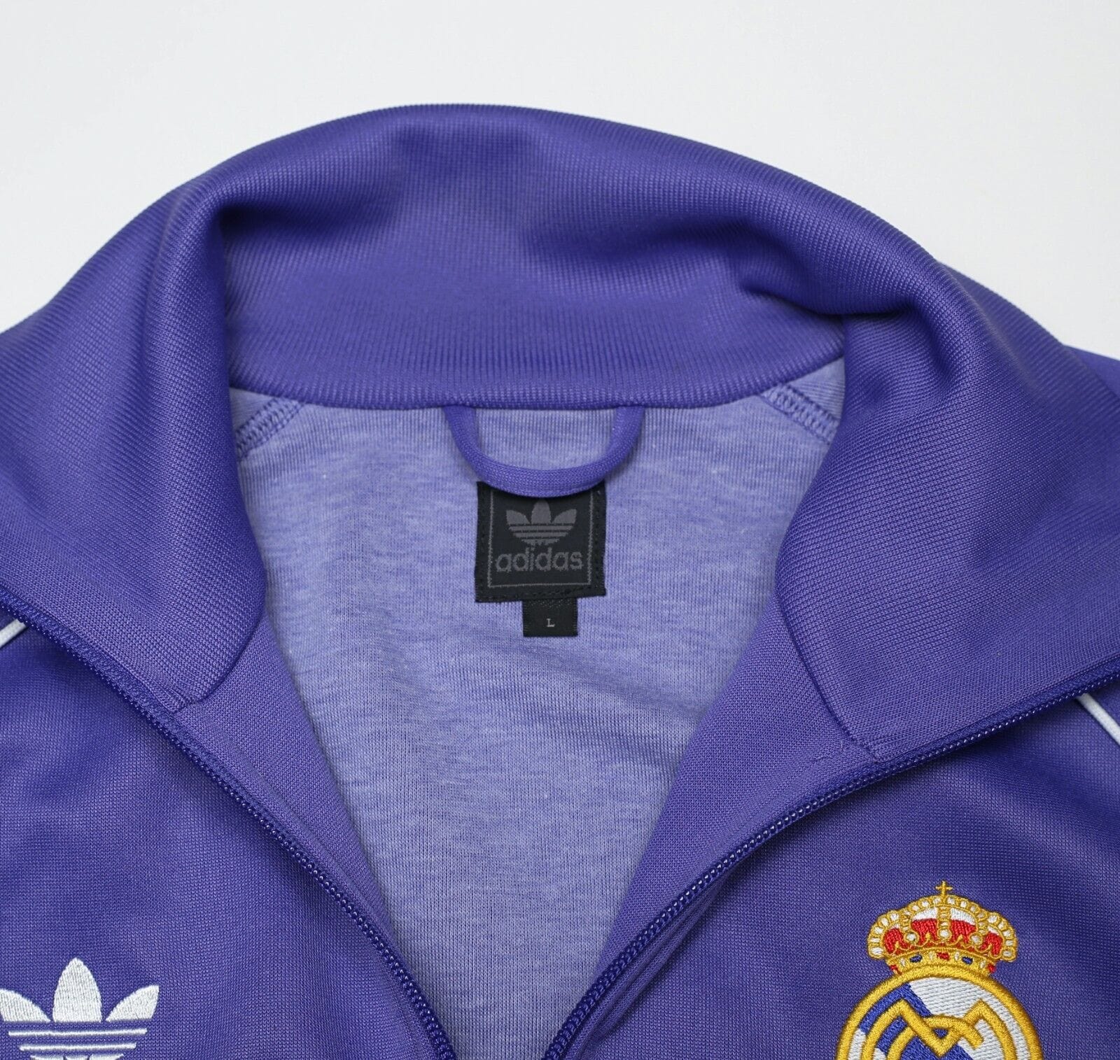 1980's Style REAL MADRID adidas Originals Football Jacket Track Top (L)