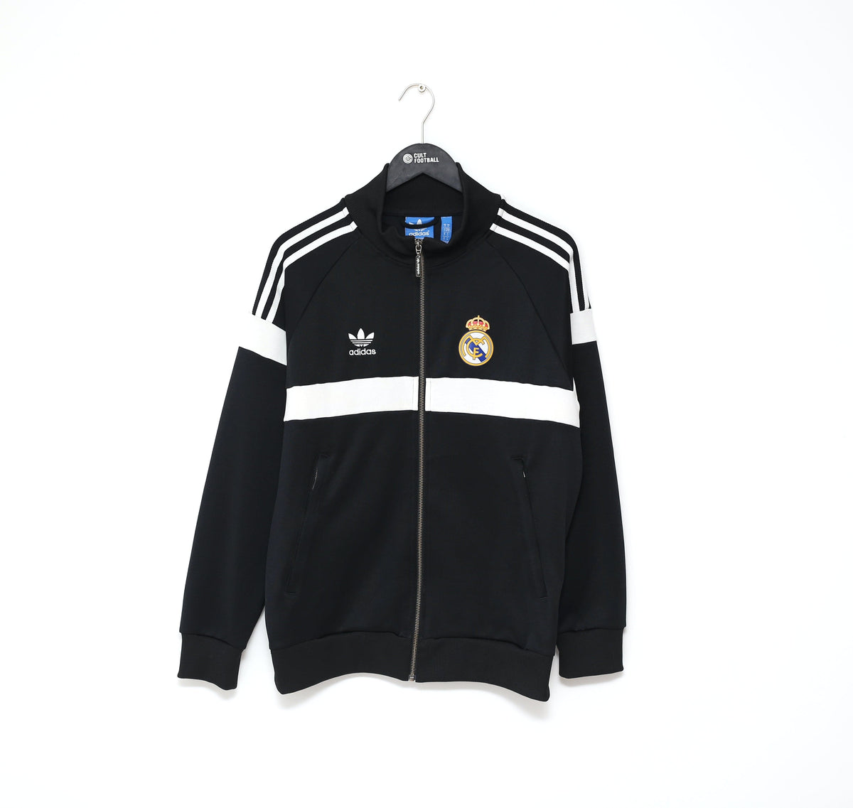 1980&#39;s Style REAL MADRID adidas Originals Football Jacket Track Top (M)