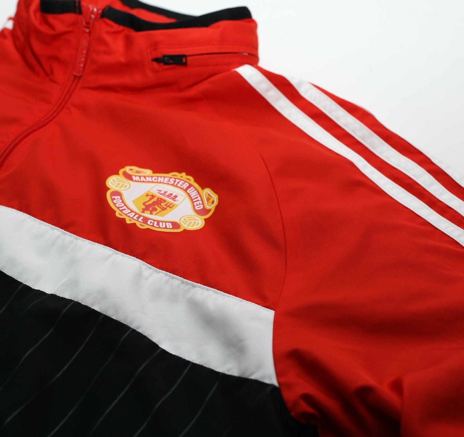 1980s Style MANCHESTER UNITED Vintage Retro adidas Originals Hooded Jacket (L)