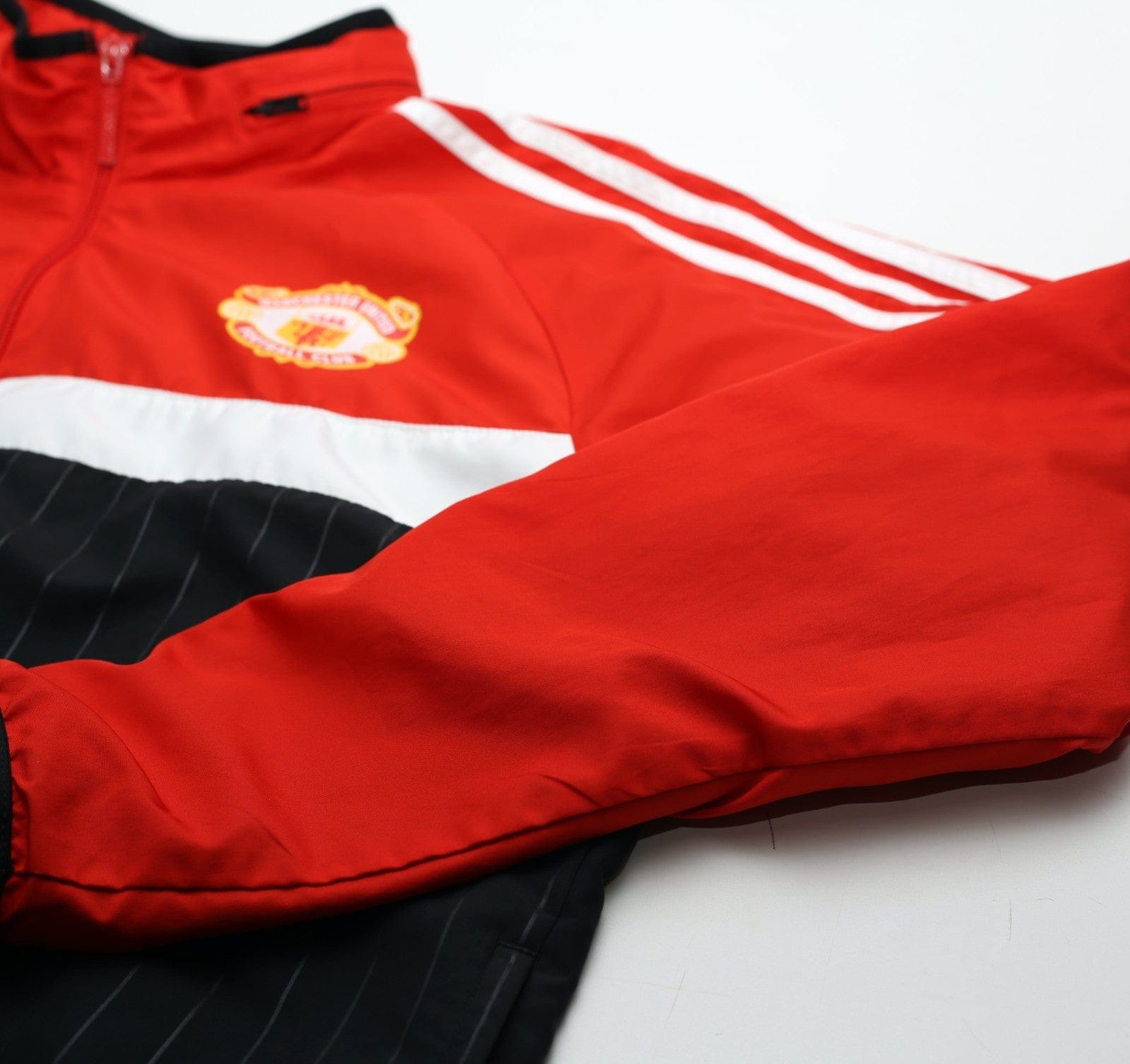 1980s Style MANCHESTER UNITED Vintage Retro adidas Originals Hooded Jacket (L)