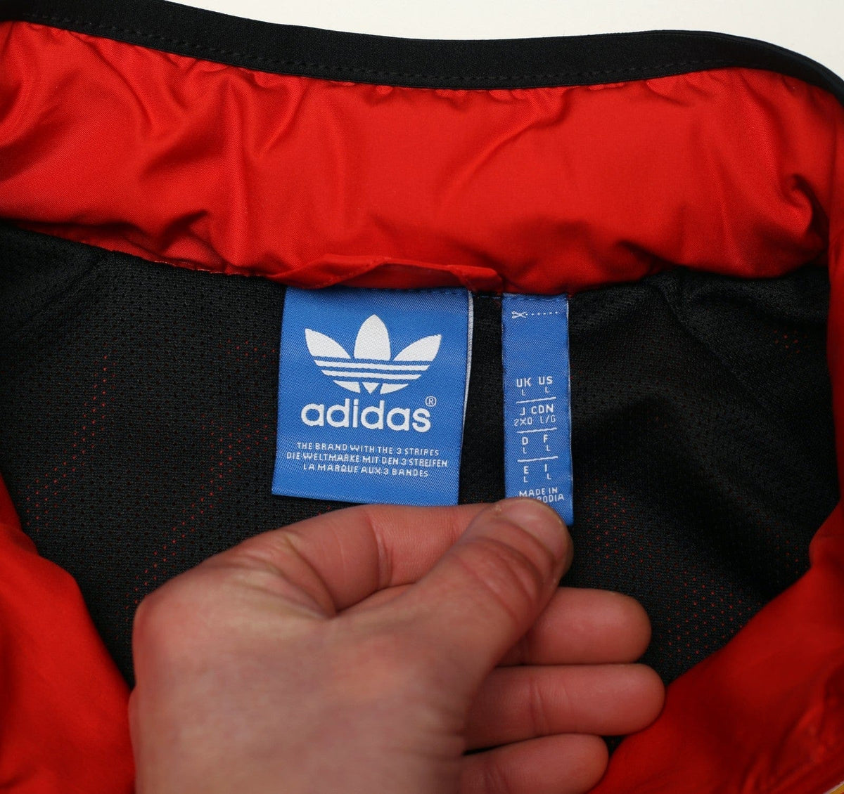 1980s Style MANCHESTER UNITED Vintage Retro adidas Originals Hooded Jacket (L)