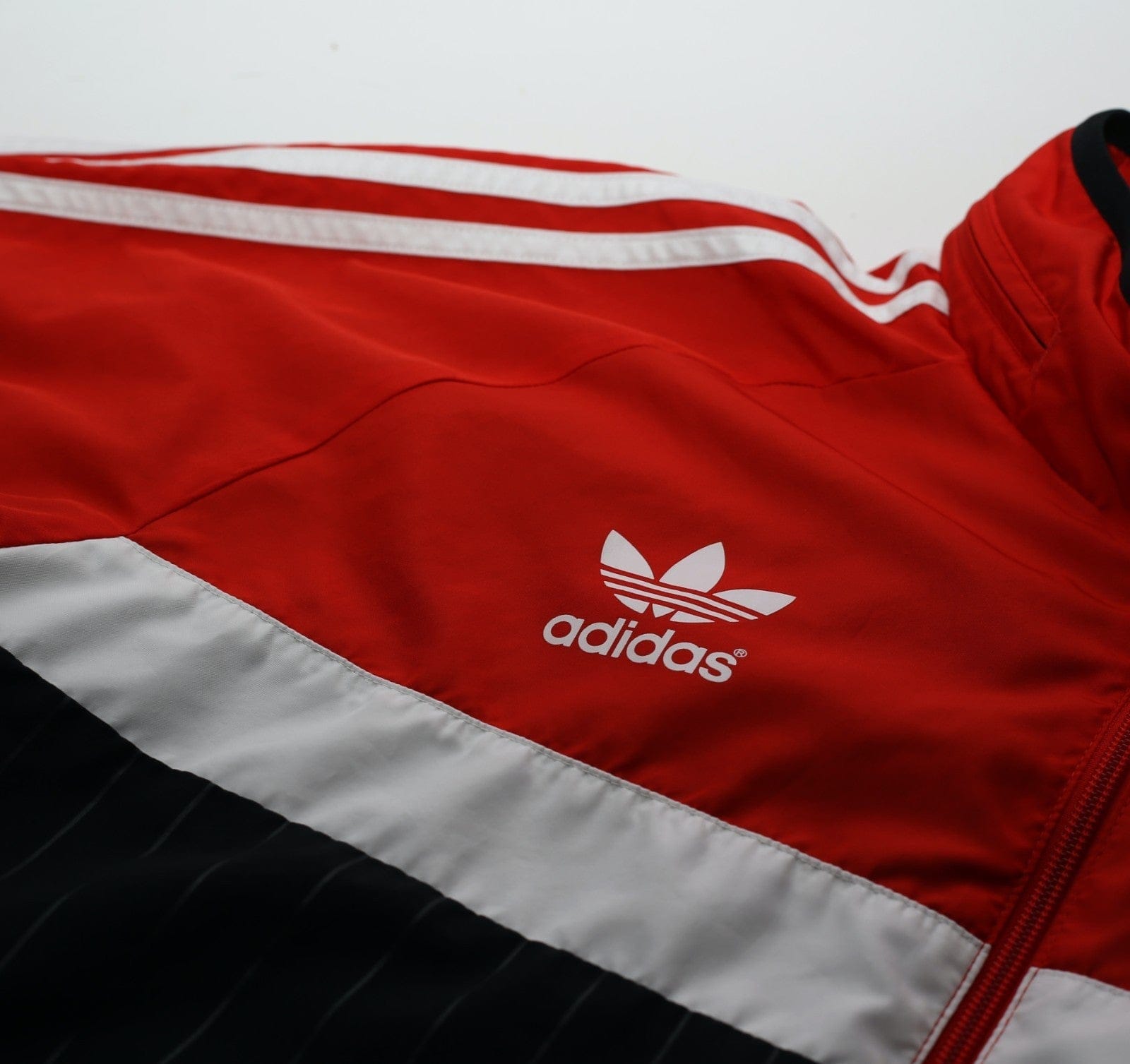 1980s Style MANCHESTER UNITED Vintage Retro adidas Originals Hooded Jacket (L)