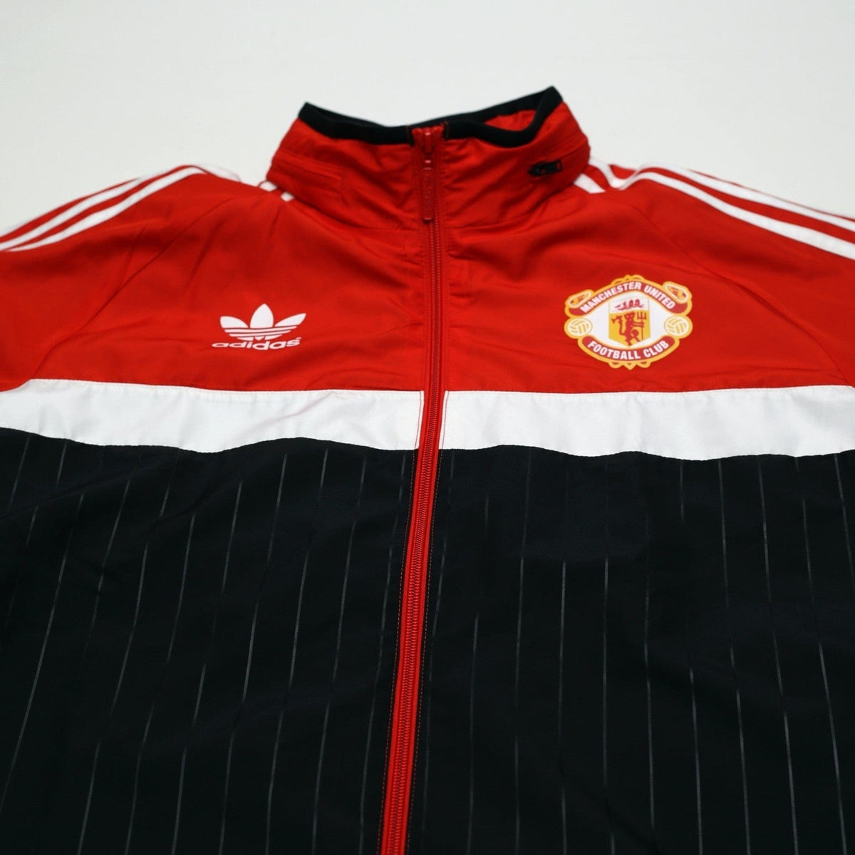 1980s Style Manchester United Vintage Retro adidas Originals Hooded Jacket (M)