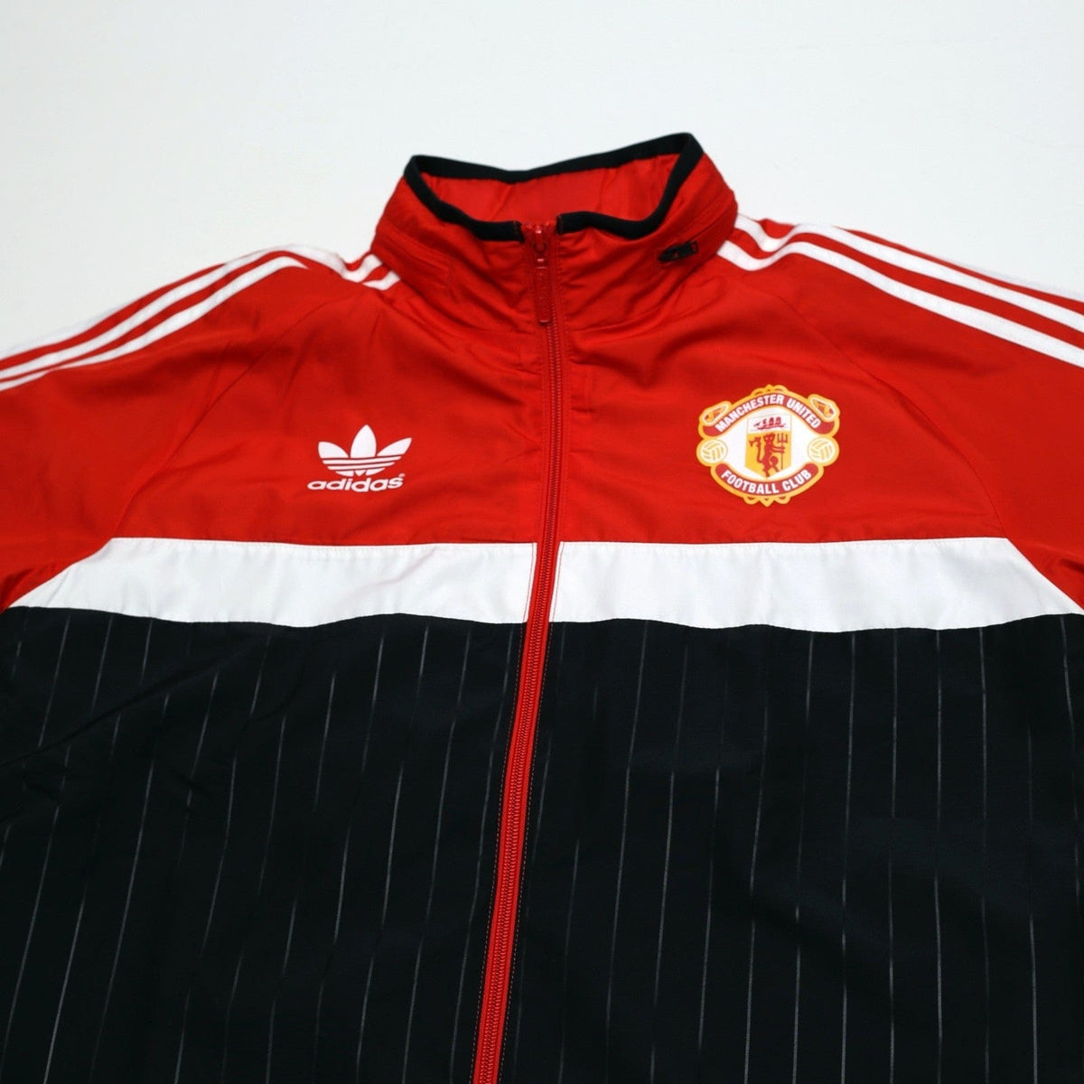 1980s Style Manchester United Vintage Retro adidas Originals Hooded Jacket (M)