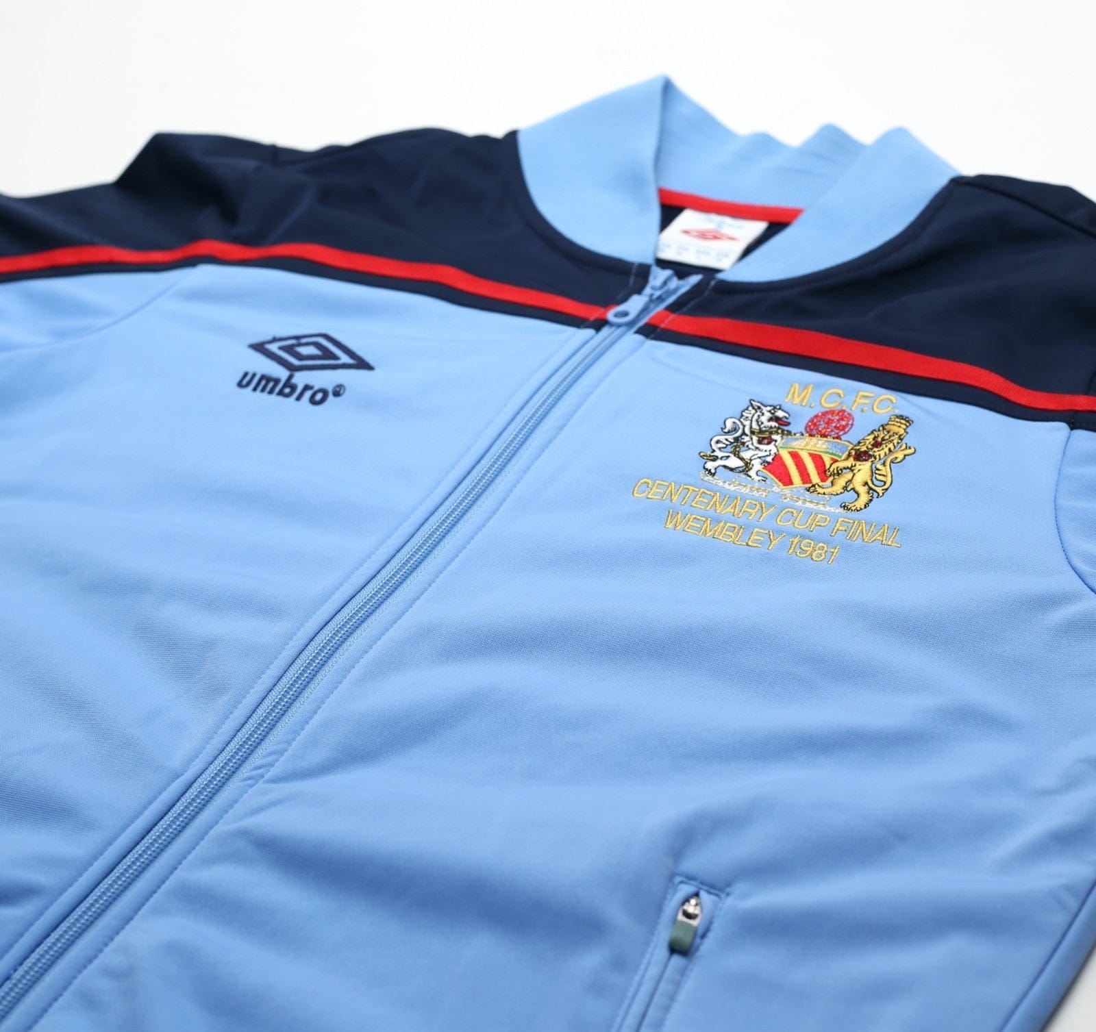 1981 MANCHESTER CITY Retro Umbro FA Cup Final Centenary Football Track Top (M)