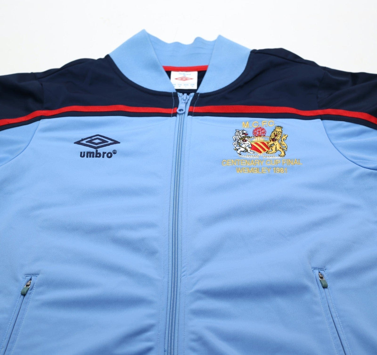 1981 MANCHESTER CITY Retro Umbro FA Cup Final Centenary Football Track Top (M)