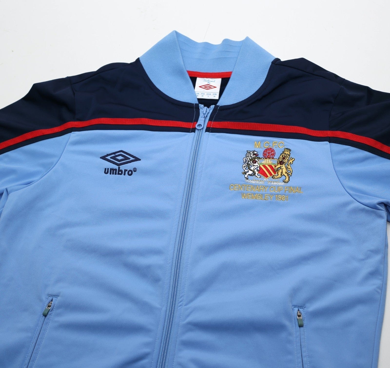 1981 MANCHESTER CITY Retro Umbro FA Cup Final Centenary Football Track Top (M)