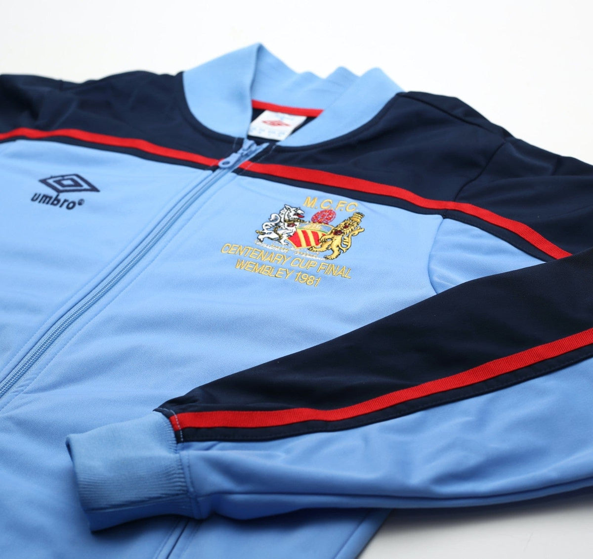 1981 MANCHESTER CITY Retro Umbro FA Cup Final Centenary Football Track Top (M)