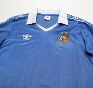 1981 MANCHESTER CITY Retro Umbro FA Cup Final Centenary Home Football Shirt (L)