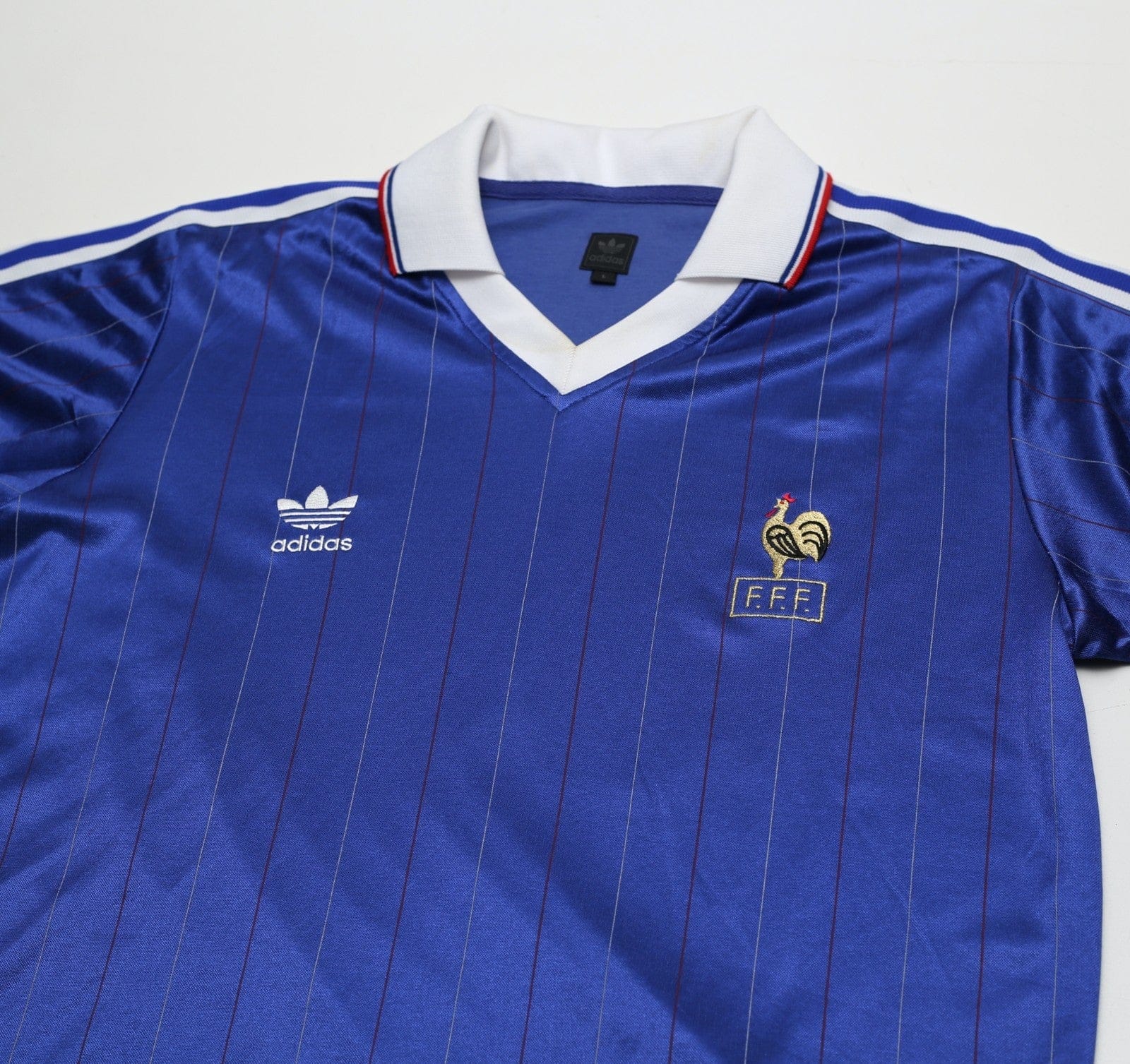 1982 Platini #10 France Retro adidas Originals Home Football Shirt (M/L)