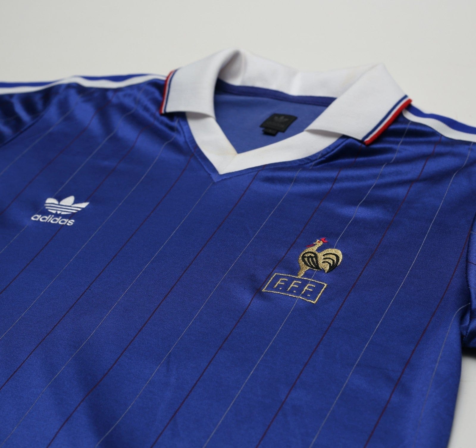 1982 Platini #10 France Retro adidas Originals Home Football Shirt (M/L)