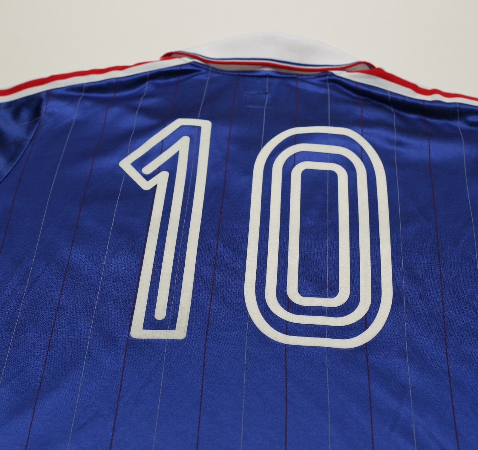 1982 Platini #10 France Retro adidas Originals Home Football Shirt (M/L)