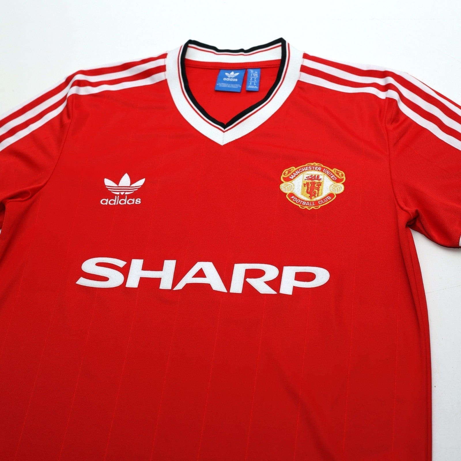 1983/84 Robson #7 Manchester United Home adidas Originals Football Shirt (M)