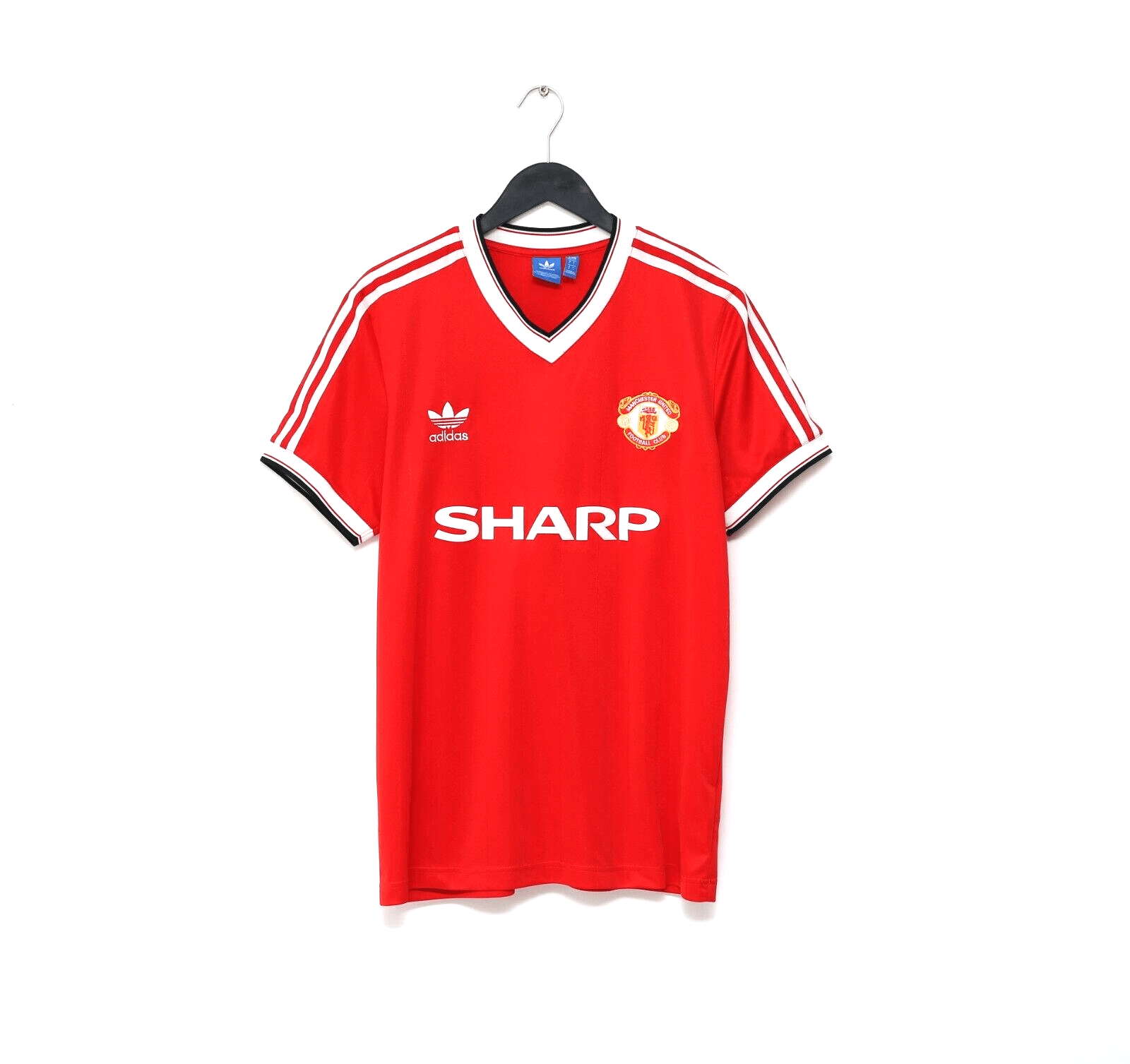 1983/84 ROBSON #7 Manchester United Home adidas Originals Football Shirt (M/L)