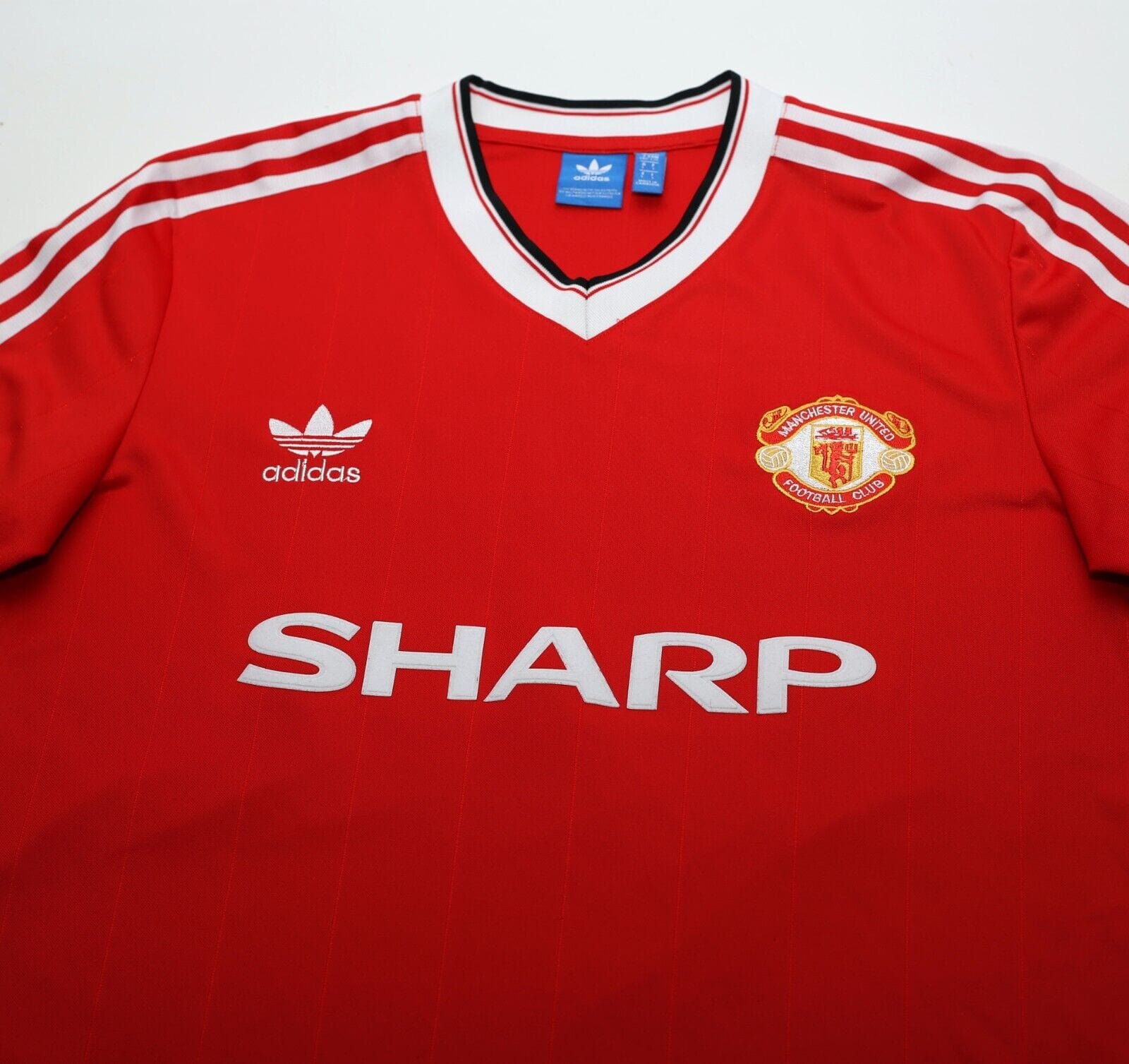 1983/84 ROBSON #7 Manchester United Home adidas Originals Football Shirt (M/L)