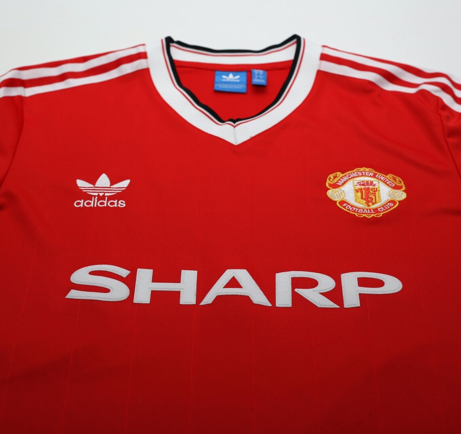 1983/84 ROBSON #7 Manchester United Home adidas Originals Football Shirt (M/L)