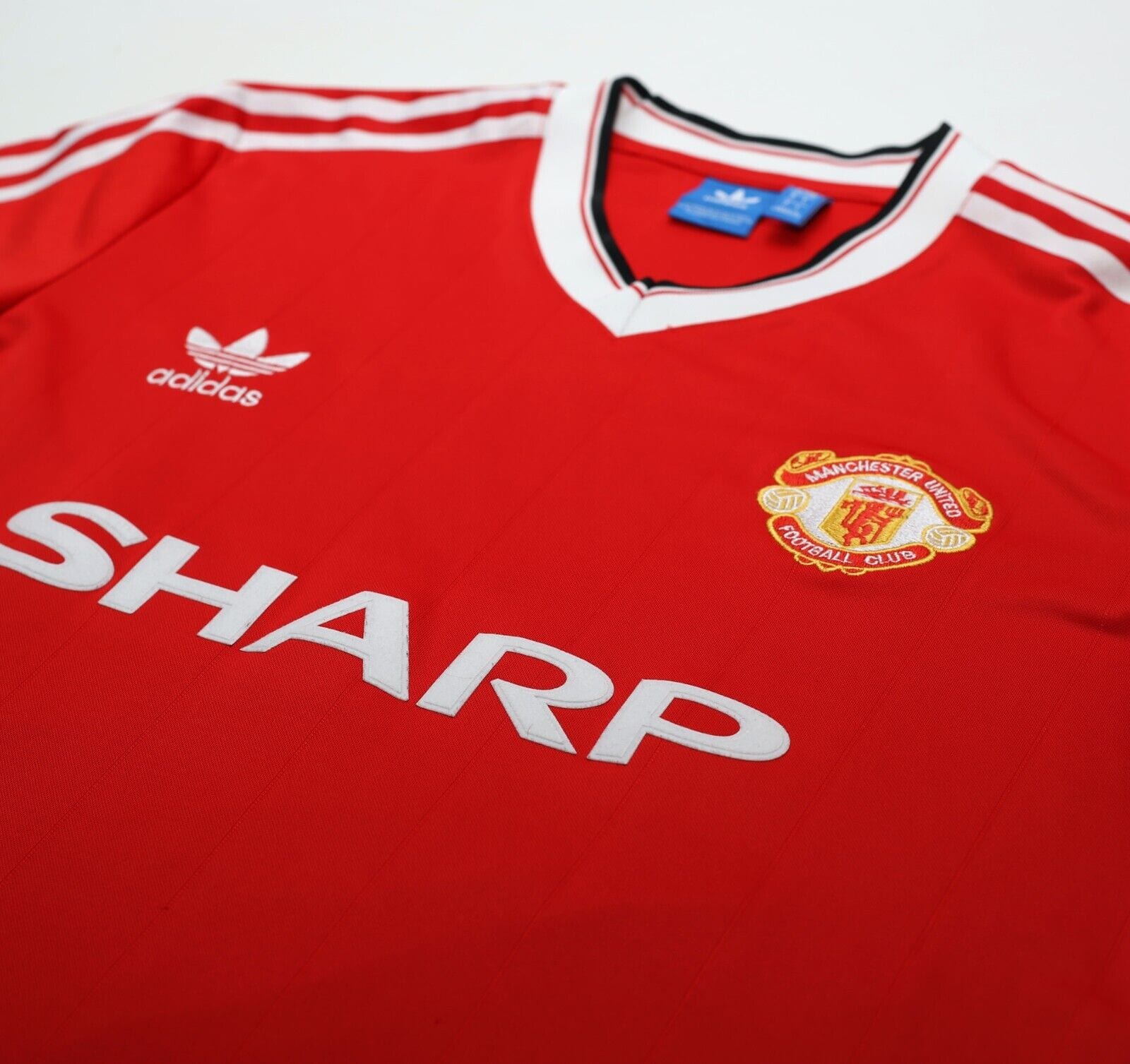 1983/84 ROBSON #7 Manchester United Home adidas Originals Football Shirt (M/L)