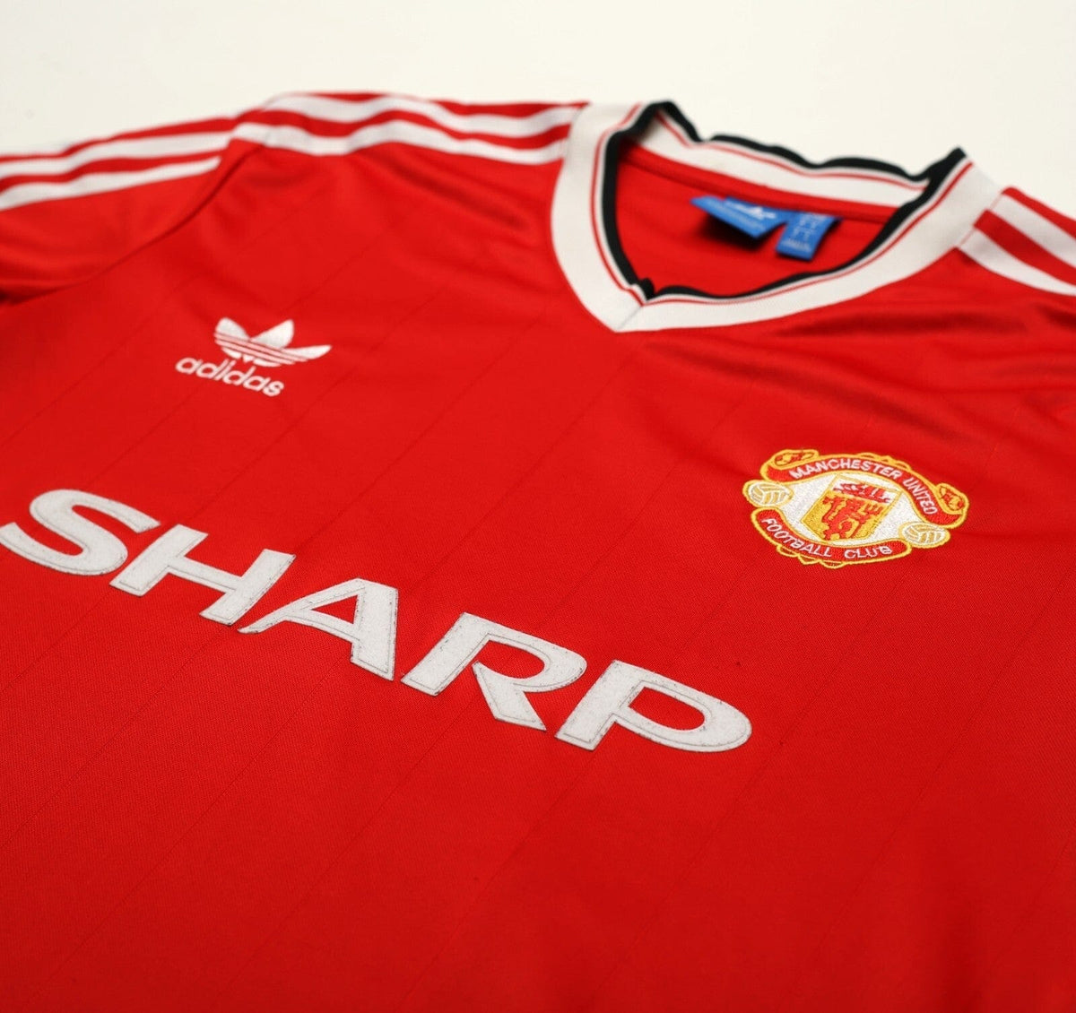 1983/84 ROBSON #7 Manchester United Home adidas Originals Football Shirt (M/L)