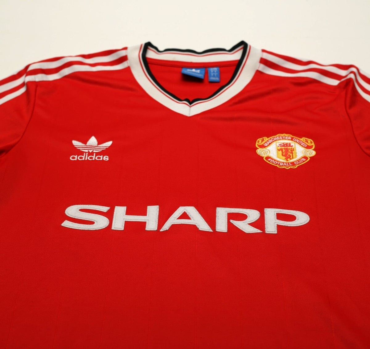 1983/84 ROBSON #7 Manchester United Home adidas Originals Football Shirt (M/L)