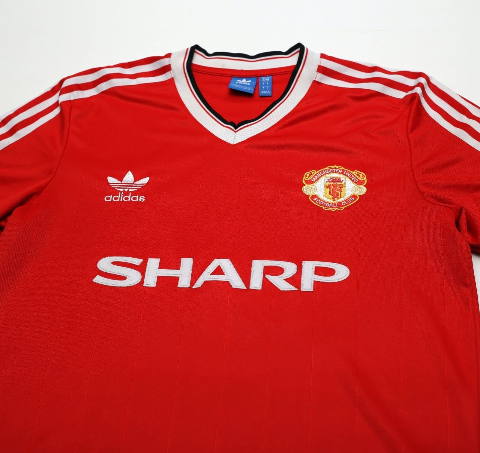 1983/84 ROBSON #7 Manchester United Home adidas Originals Football Shirt (M/L)