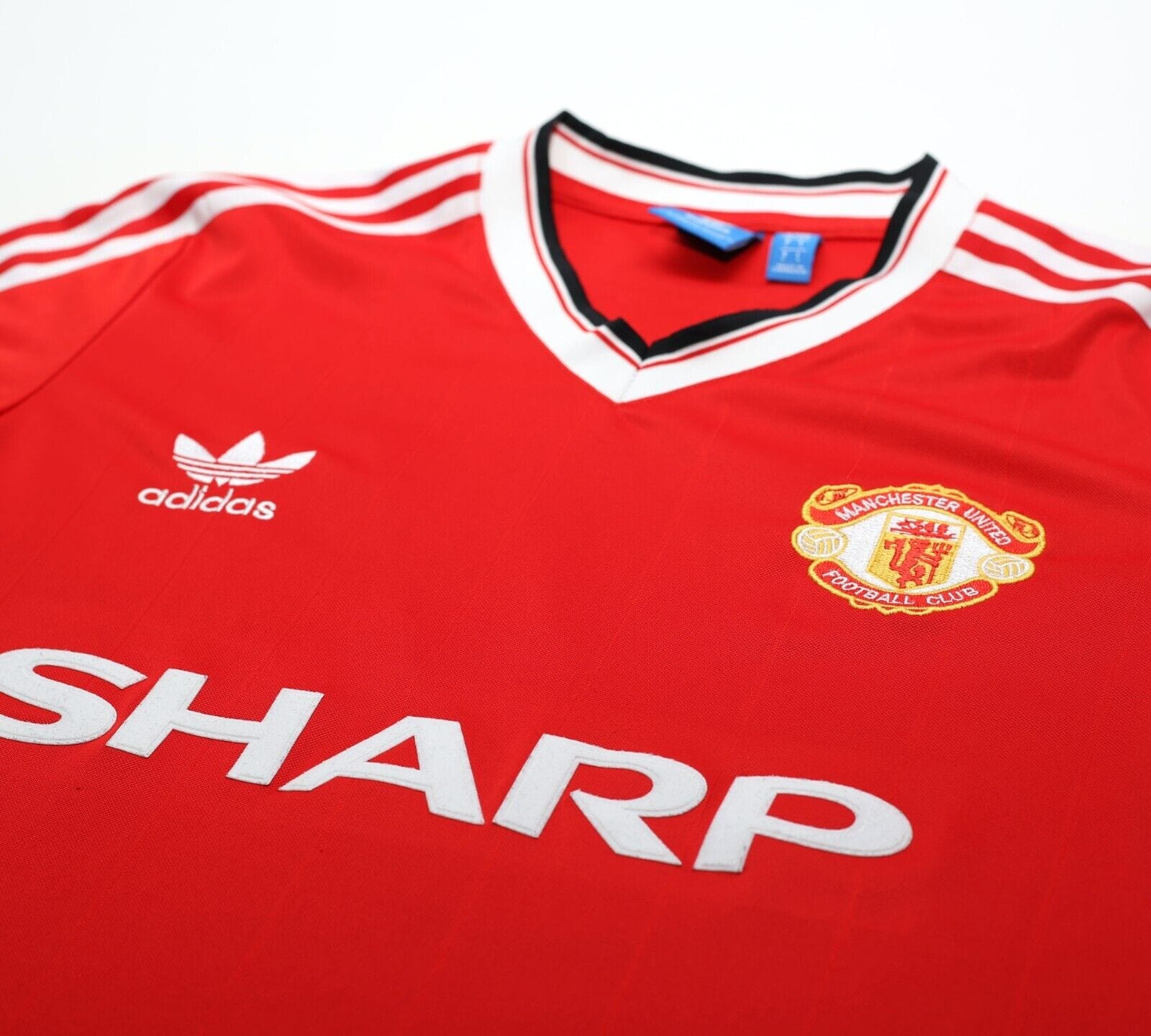 1983/84 ROBSON #7 Manchester United Home adidas Originals Football Shirt (M/L)