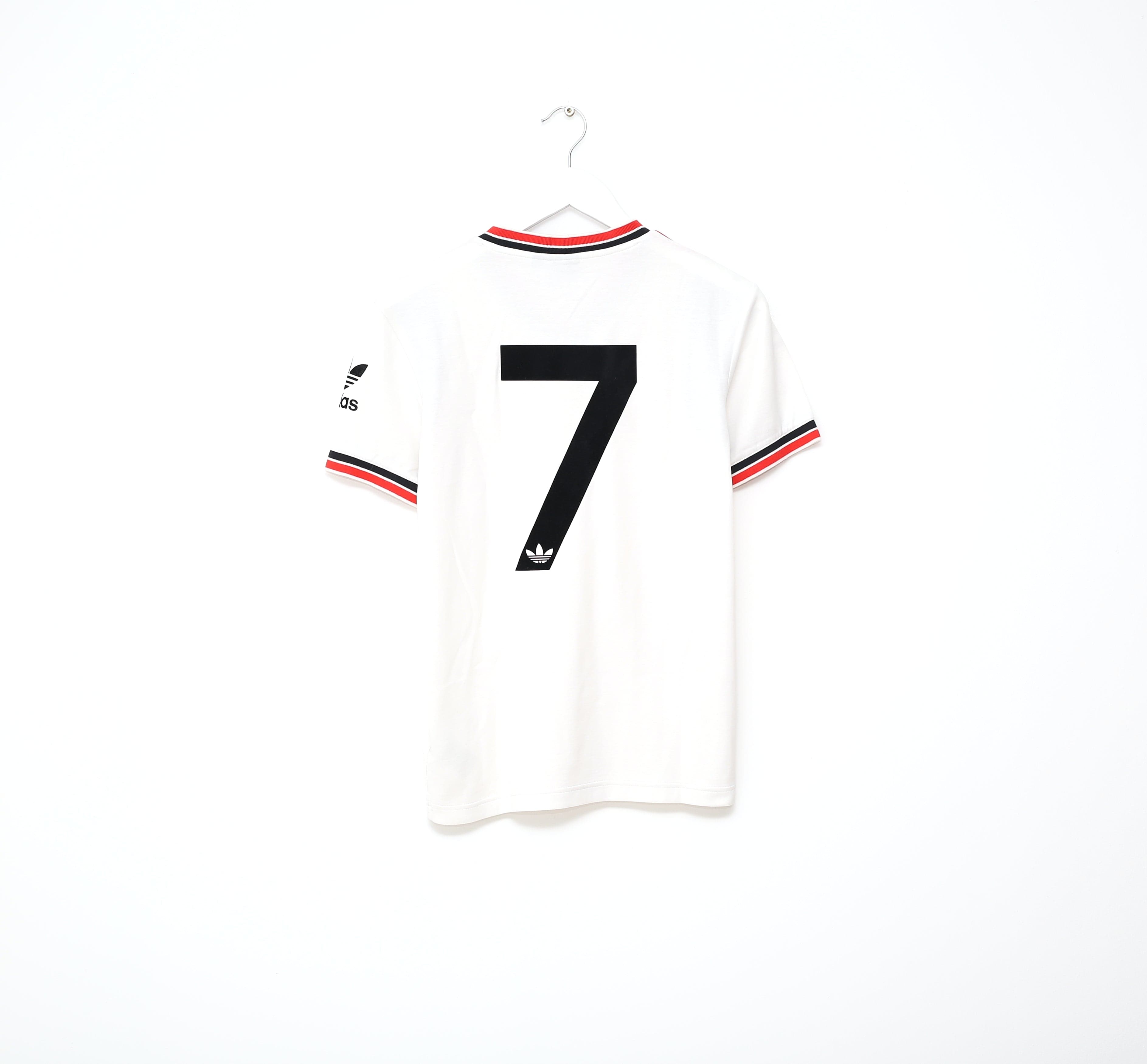 1984/85 ROBSON #7 Manchester United adidas Originals Away Football Shirt (S)