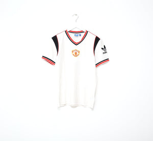1984/85 ROBSON #7 Manchester United adidas Originals Away Football Shirt (S)